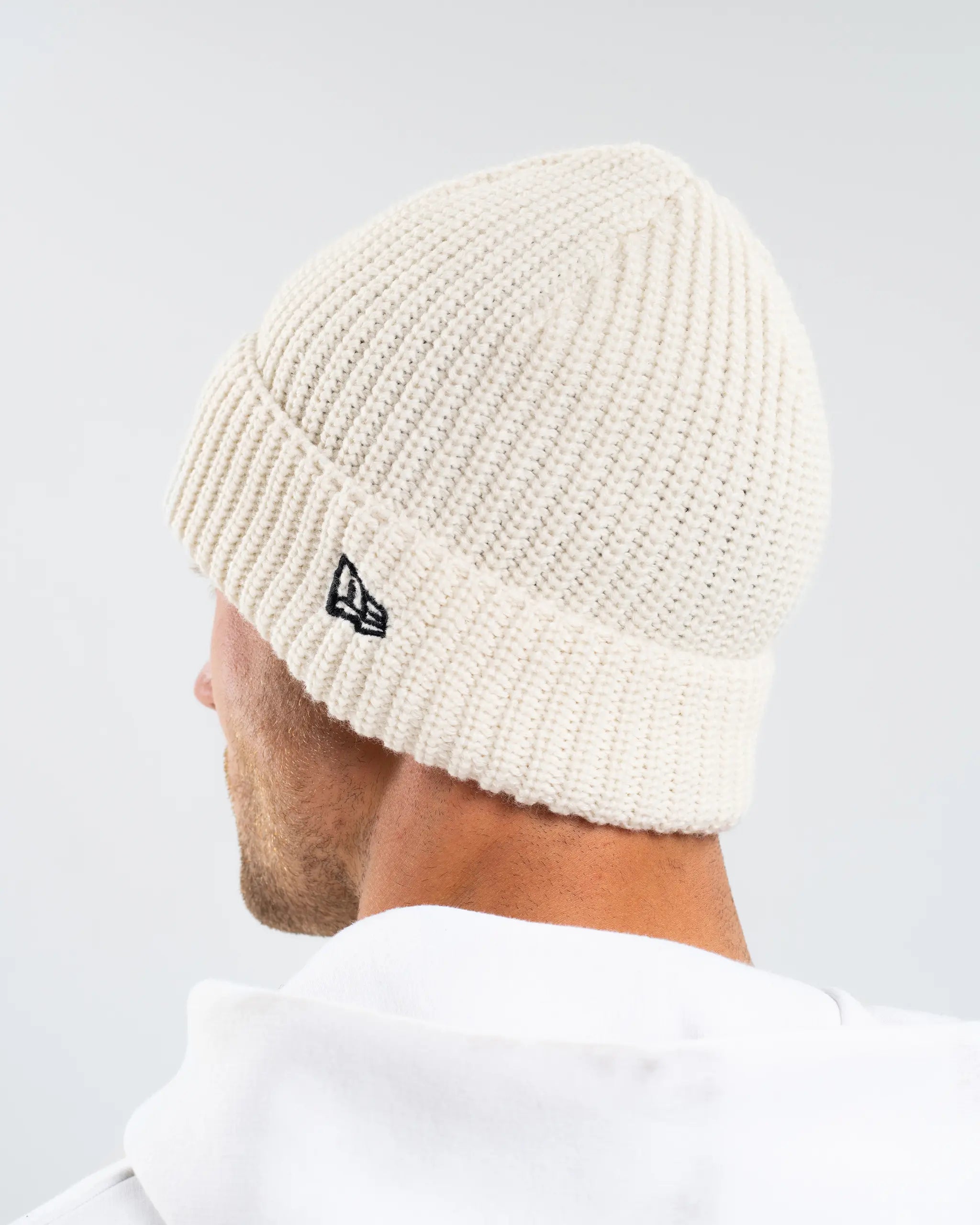 Newcastle United New Era Beige Woven Label Beanie