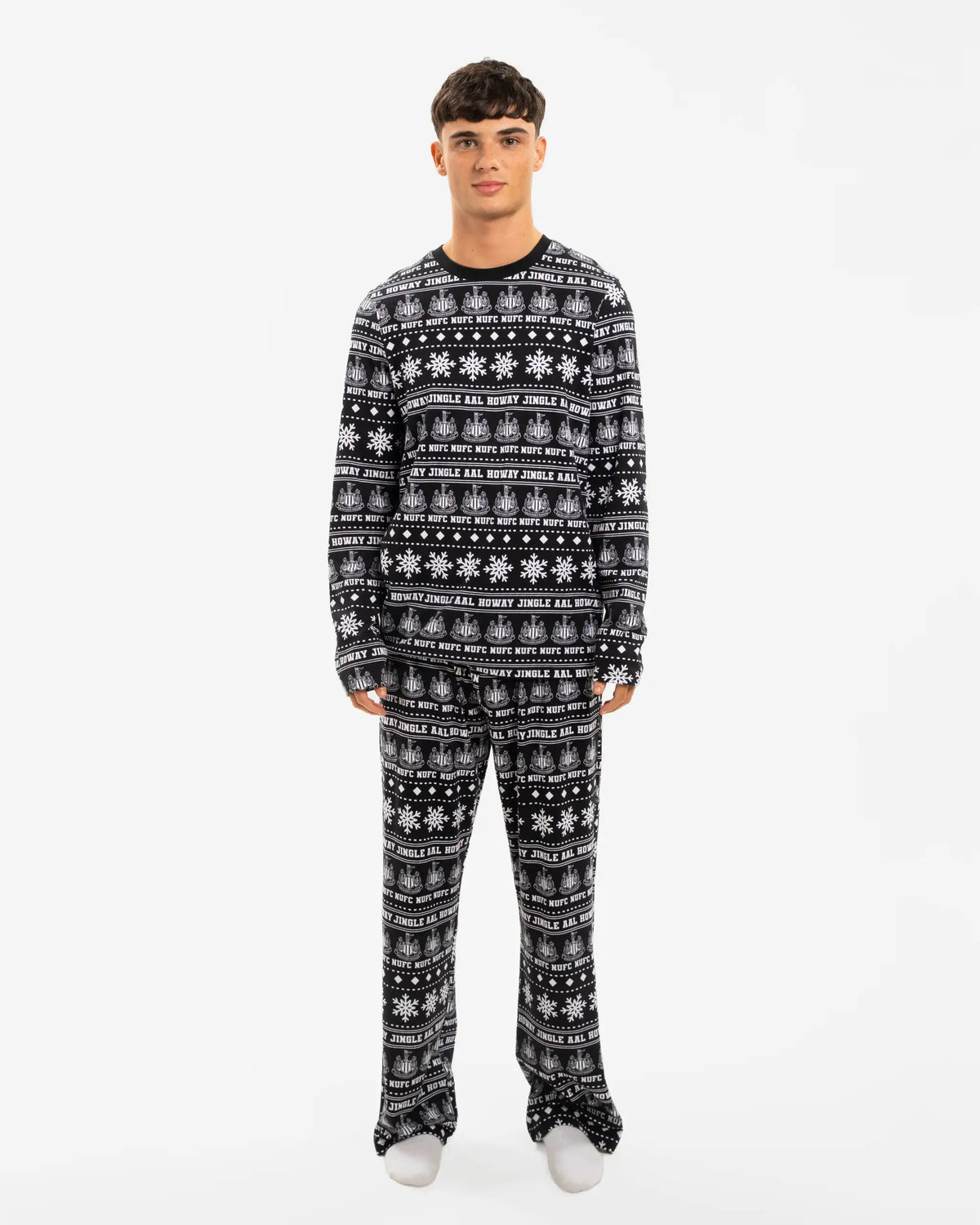 Newcastle United Adult's Black & White Christmas Pyjama Set