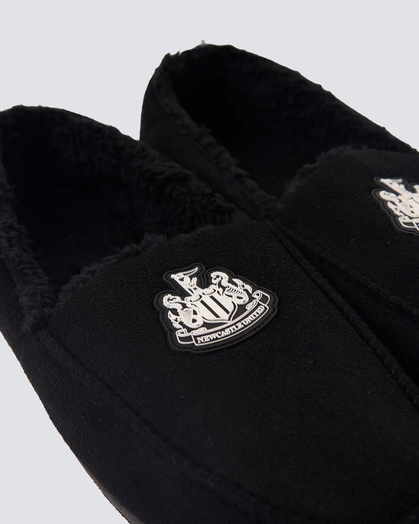 Newcastle United Adult's Black Fleece Lined Slippers