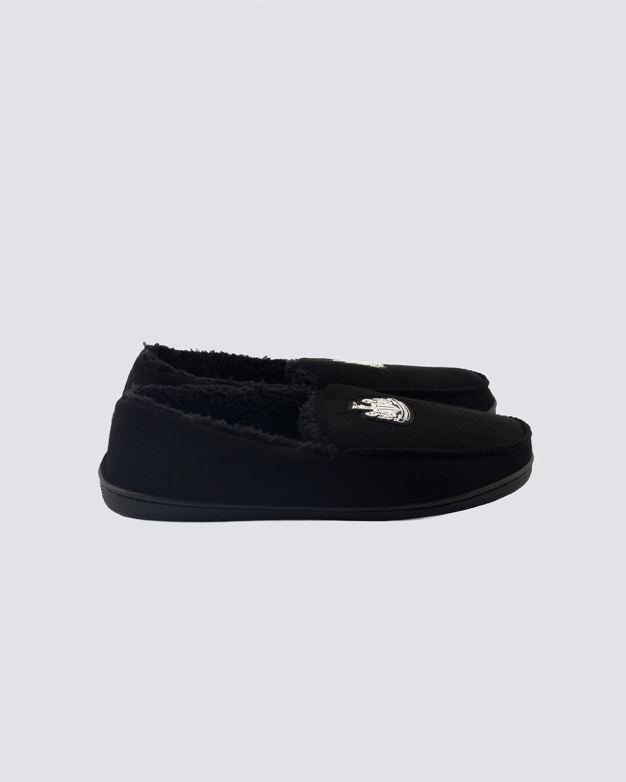 Newcastle United Adult's Black Fleece Lined Slippers