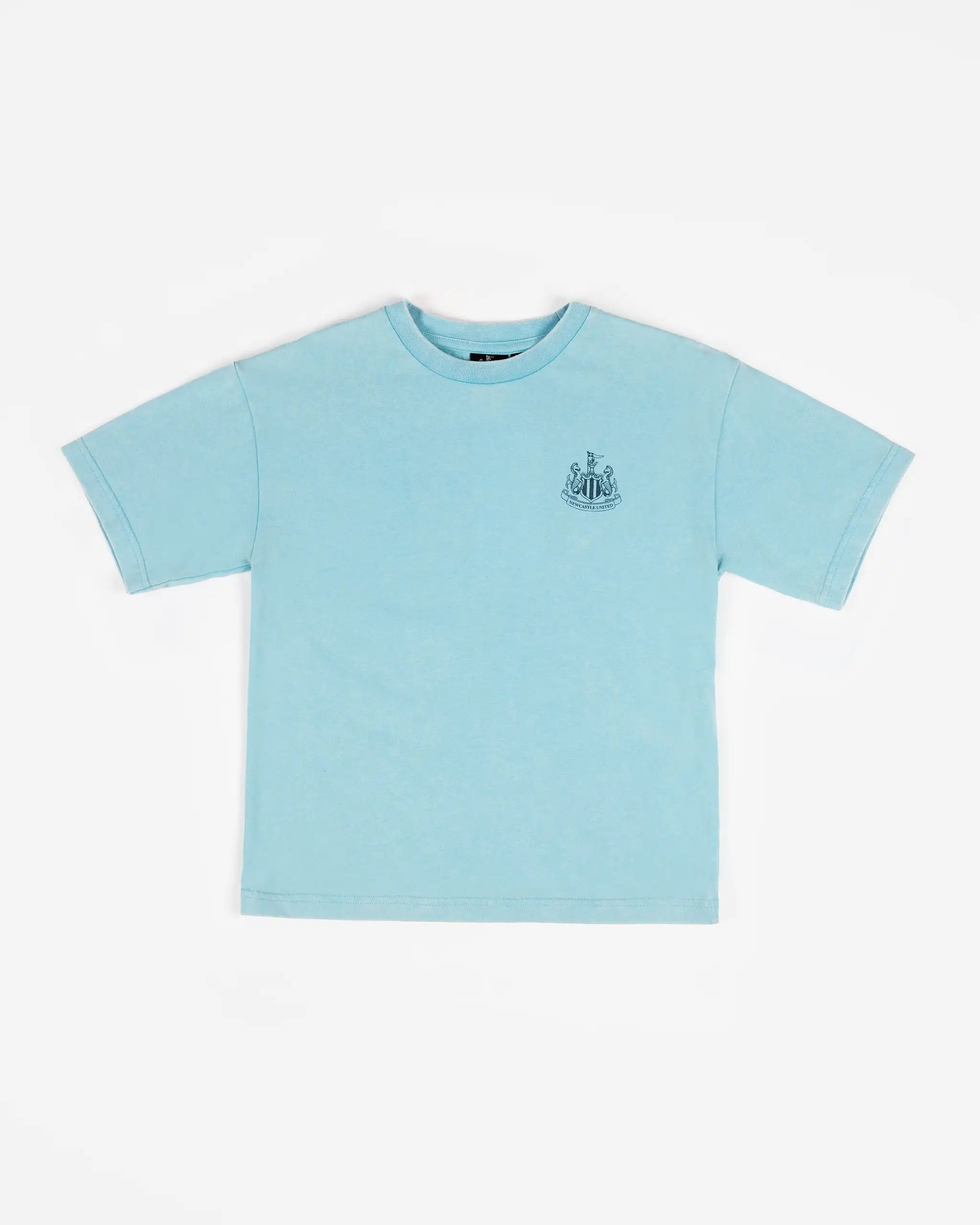 Newcastle United Boy's Blue Acid Wash T-Shirt