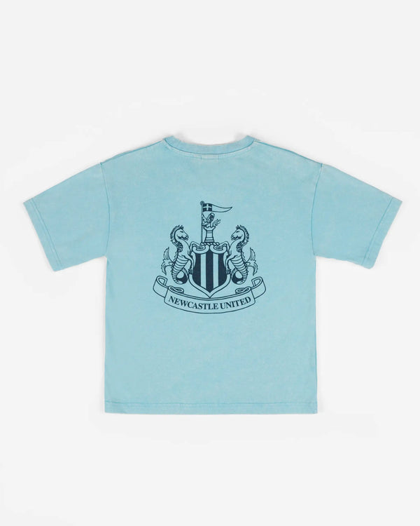Newcastle United Boy's Blue Acid Wash T-Shirt
