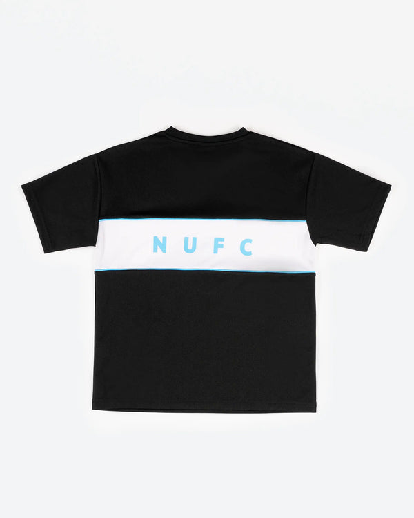 Newcastle United Boy's Black T-Shirt with Blue Crest