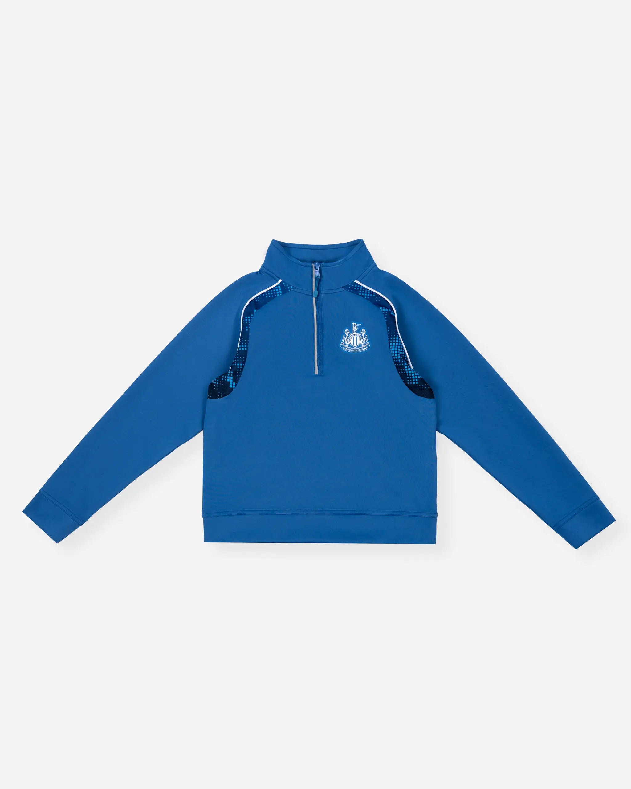 Newcastle United Kids' Blue Tech Poly 1/4 Zip Track Top