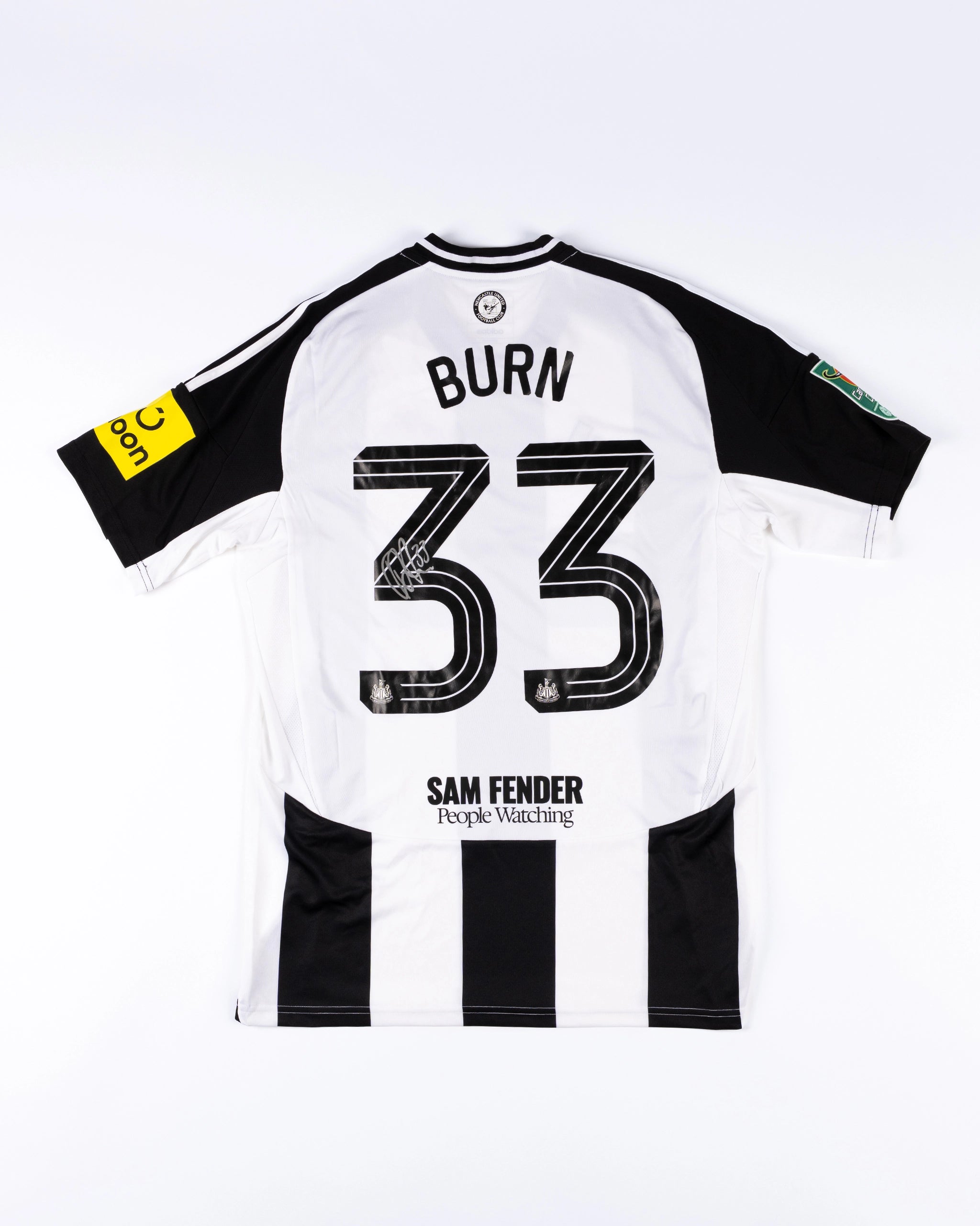 Newcastle United BURN 24/25 Signed Carabao Cup Home Shirt
