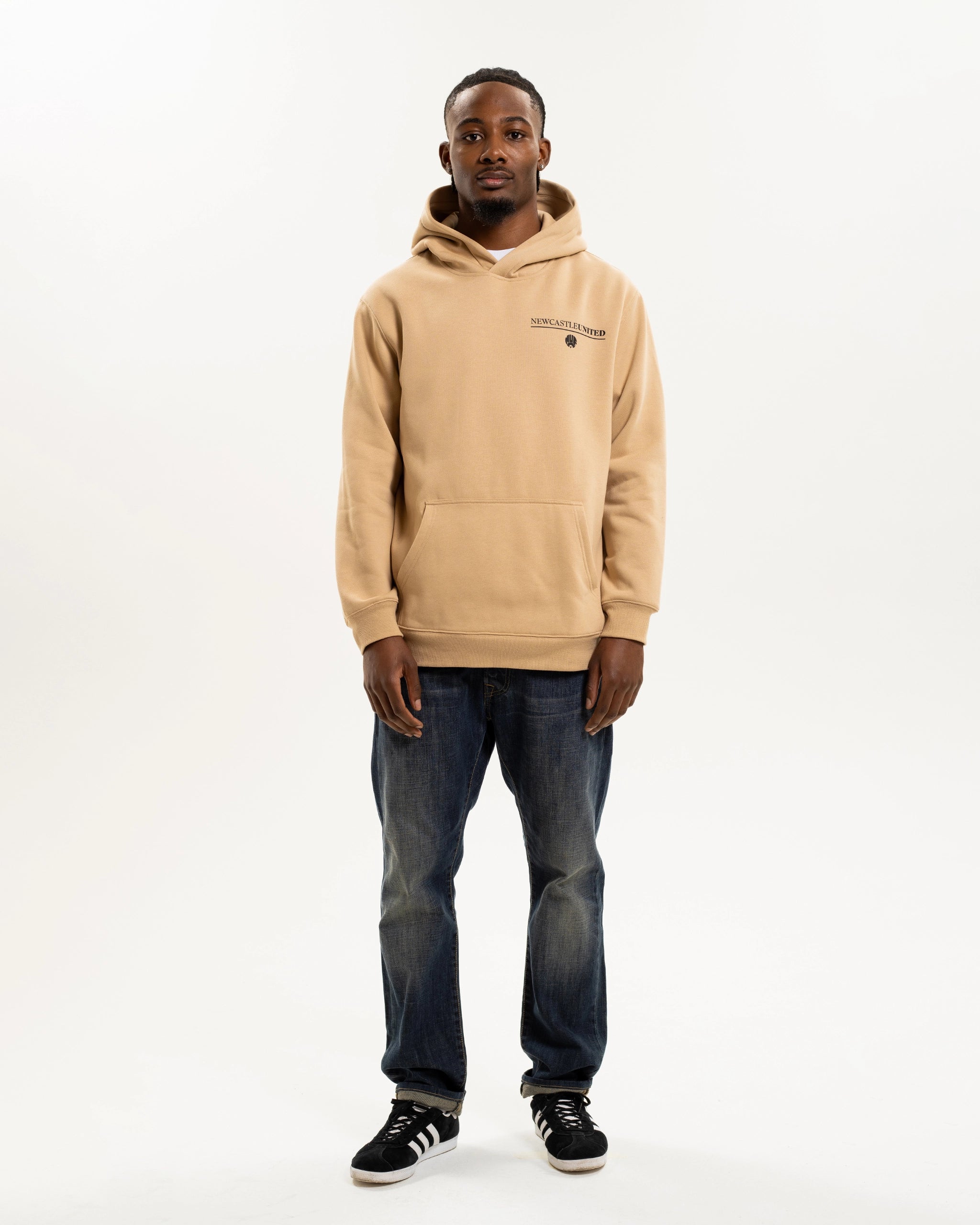 Newcastle United NUFC Retro Crest Beige Hoodie