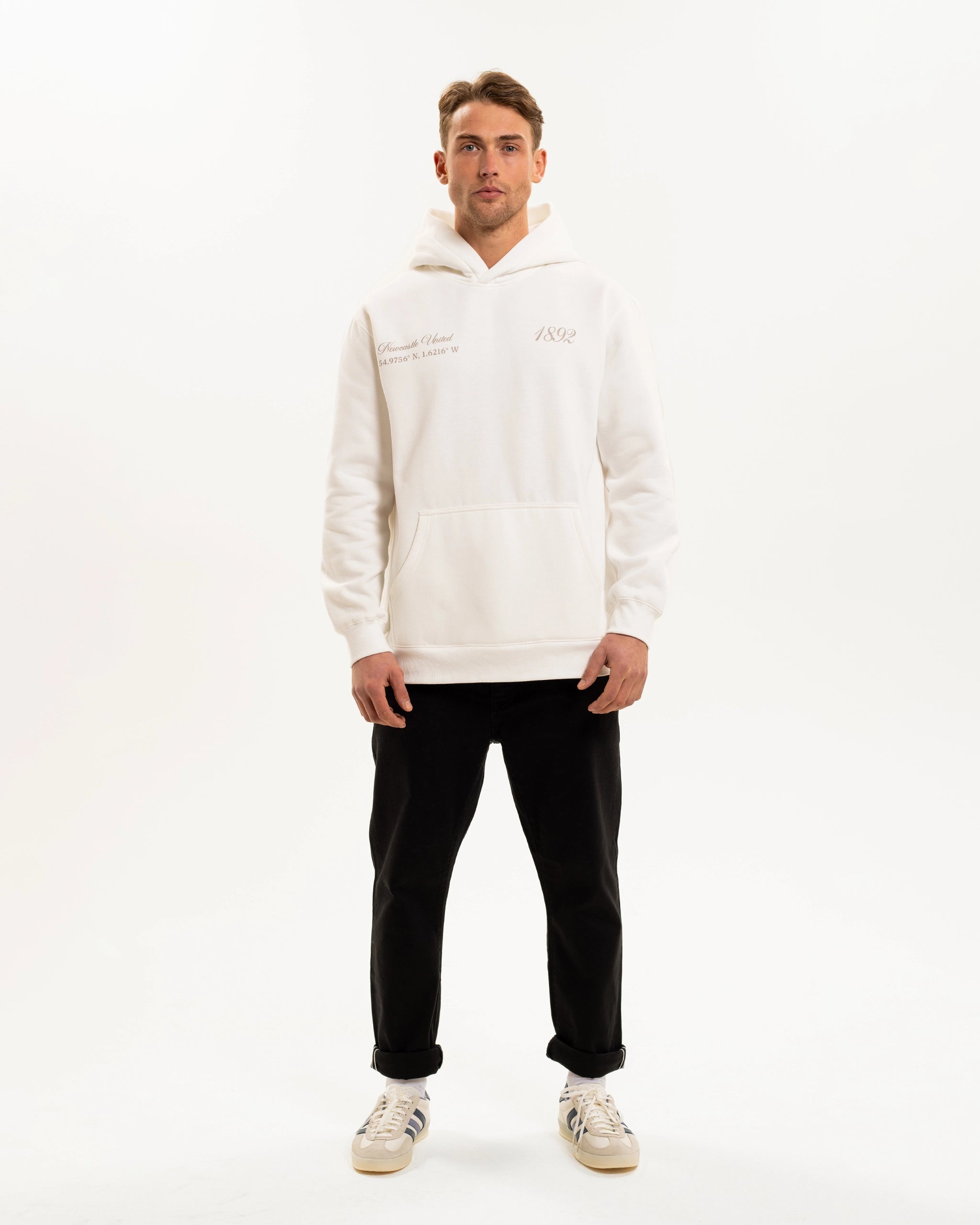 Newcastle United NUFC Retro Crest White Hoodie