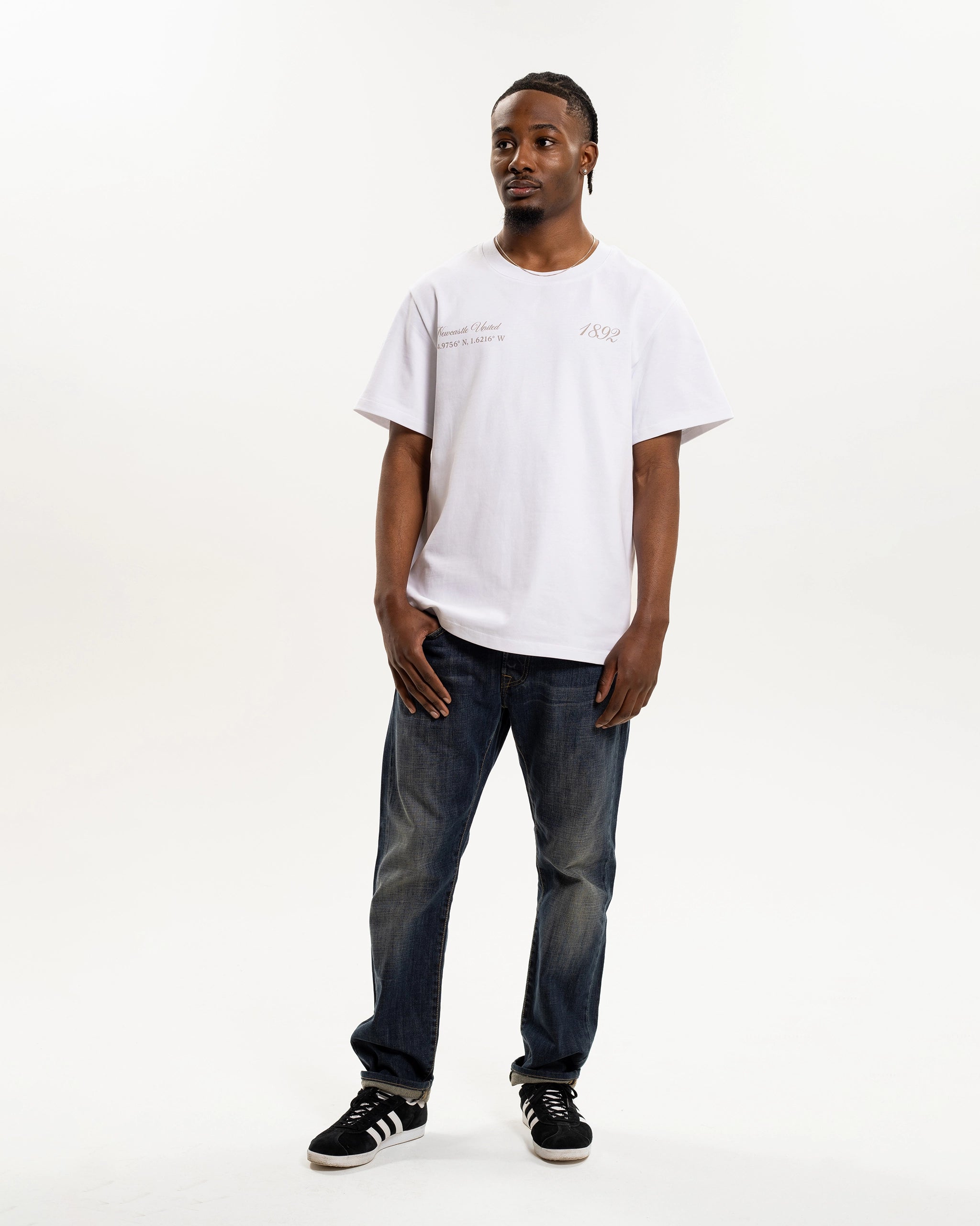 Newcastle United NUFC Retro Crest White T-Shirt