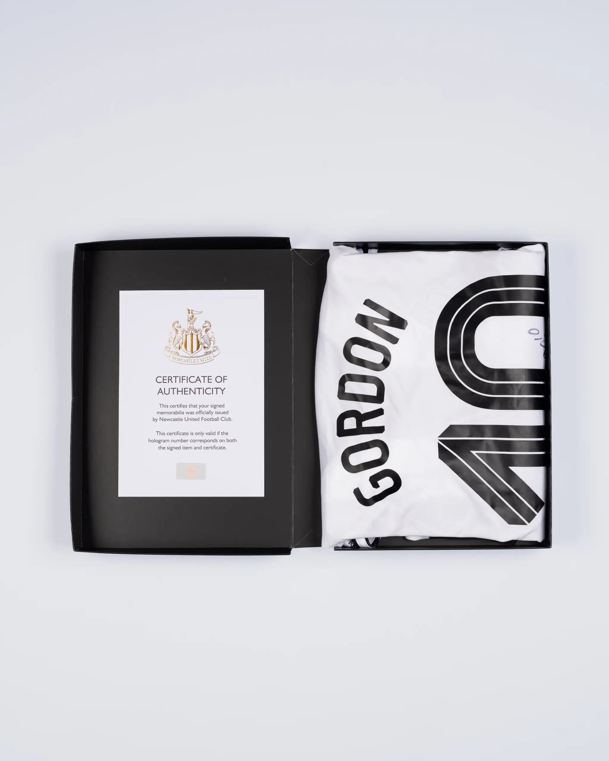 Newcastle United GORDON 25/26 Boxed Signed Home Shirt