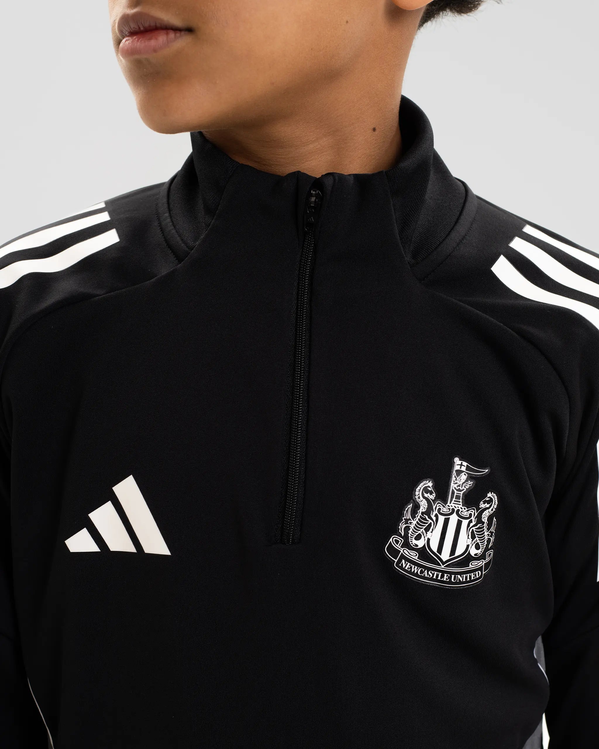 Newcastle United adidas 25/26 Coach's Black Edition Kids' 1/4 Zip Training Top