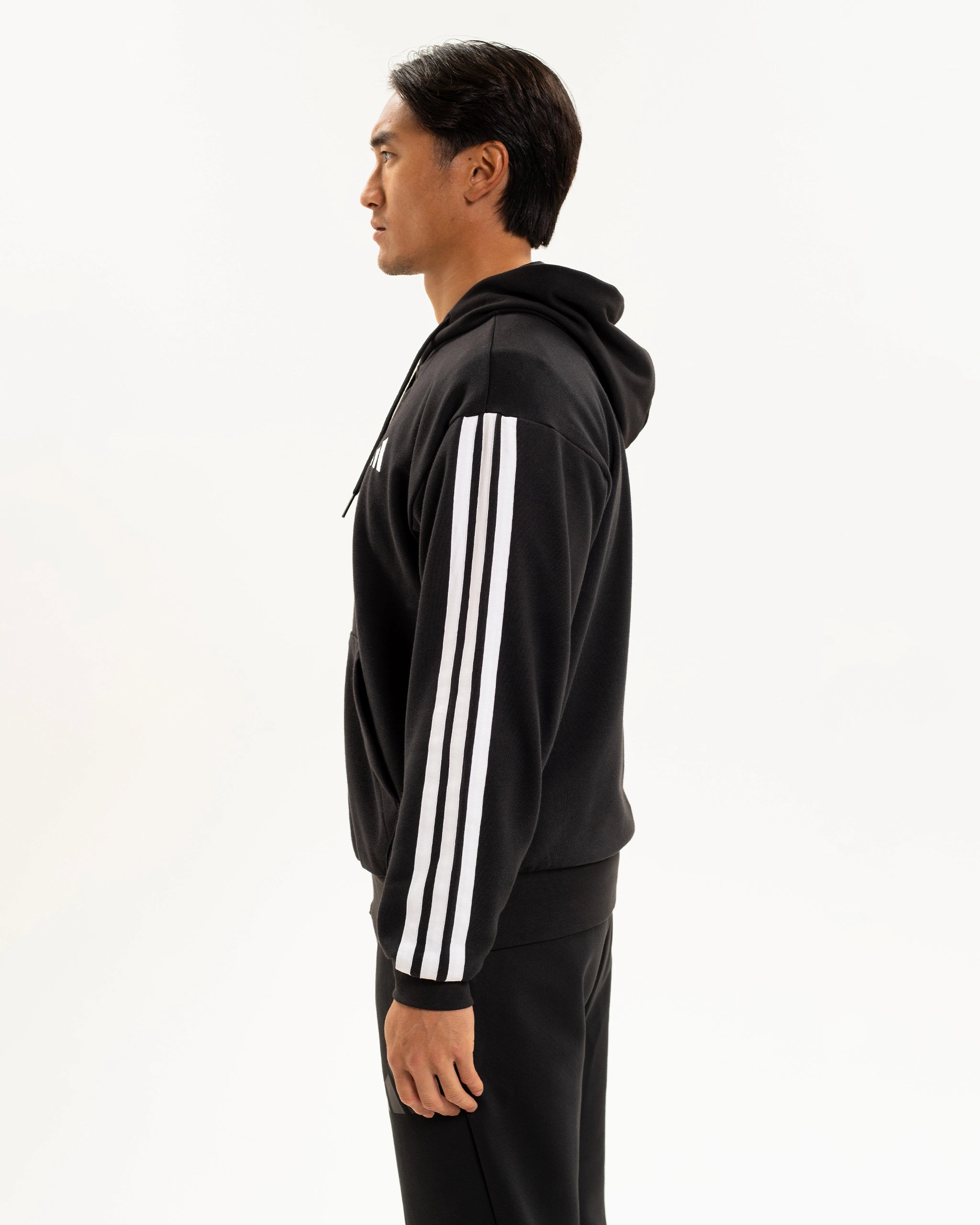Newcastle United adidas Men's 3-Stripe Black Full Zip Hoodie