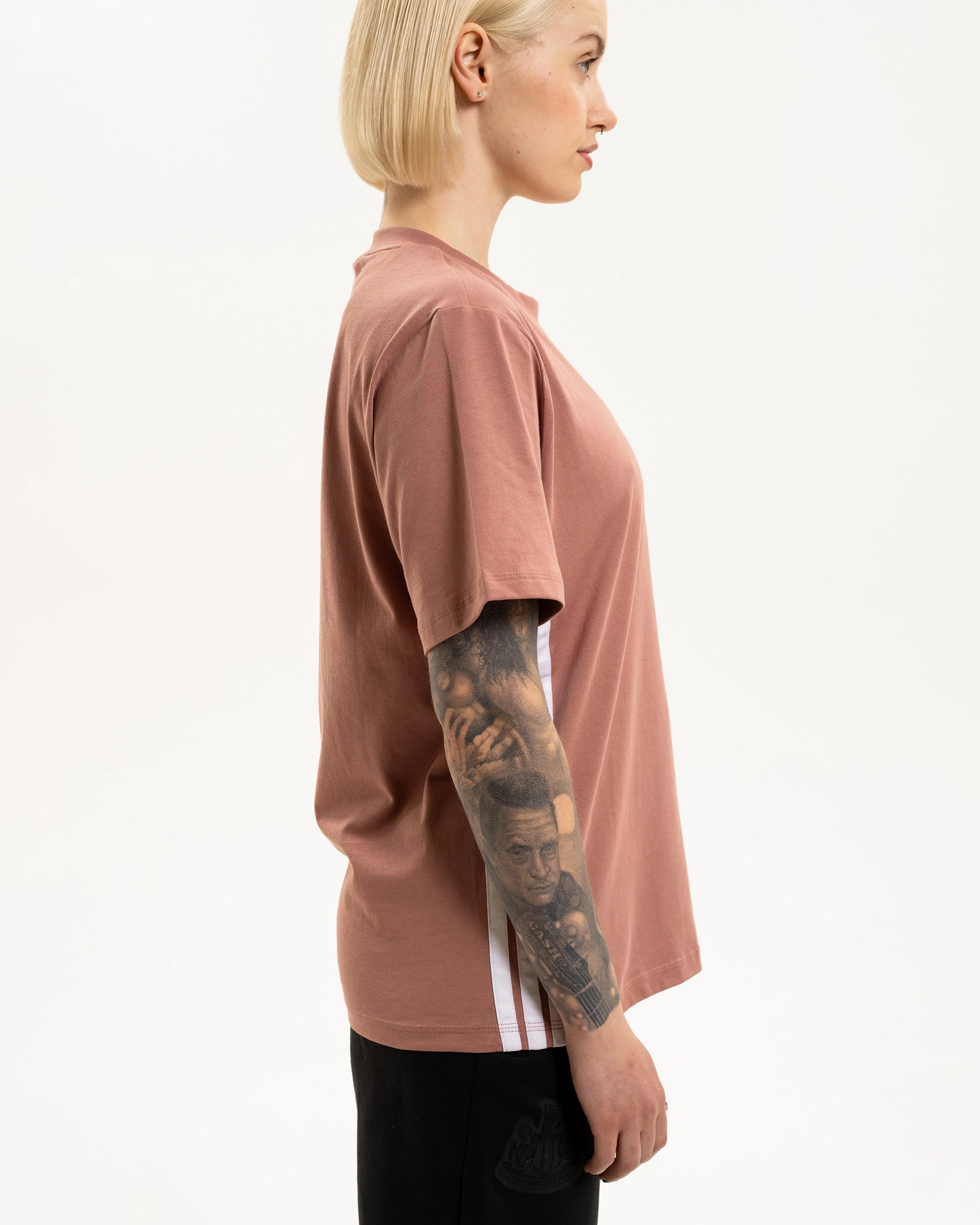 Newcastle United adidas Women's 3-Stripe Warm Clay T-Shirt