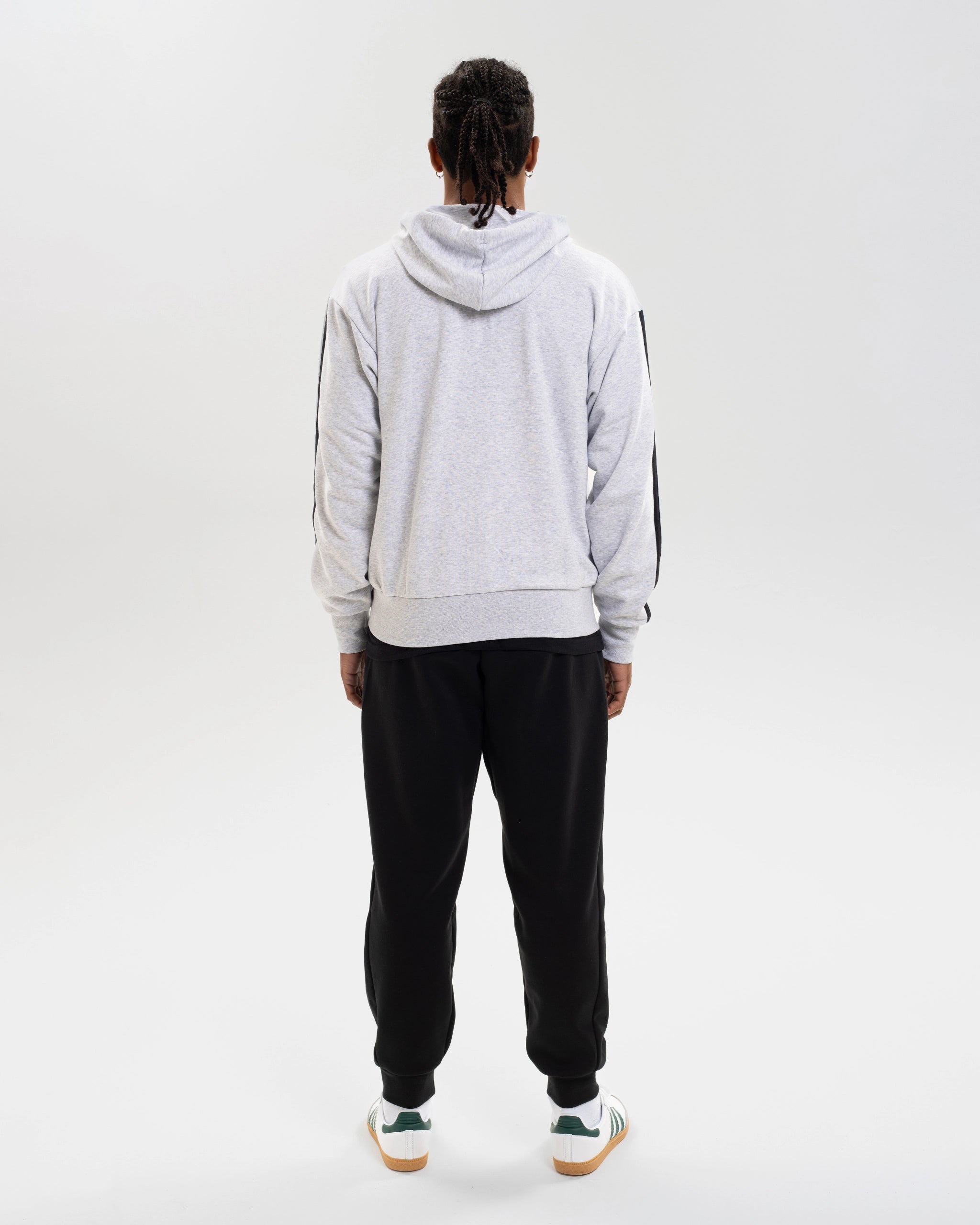 Newcastle United adidas Men's 3-Stripe Light Grey Full Zip Hoodie
