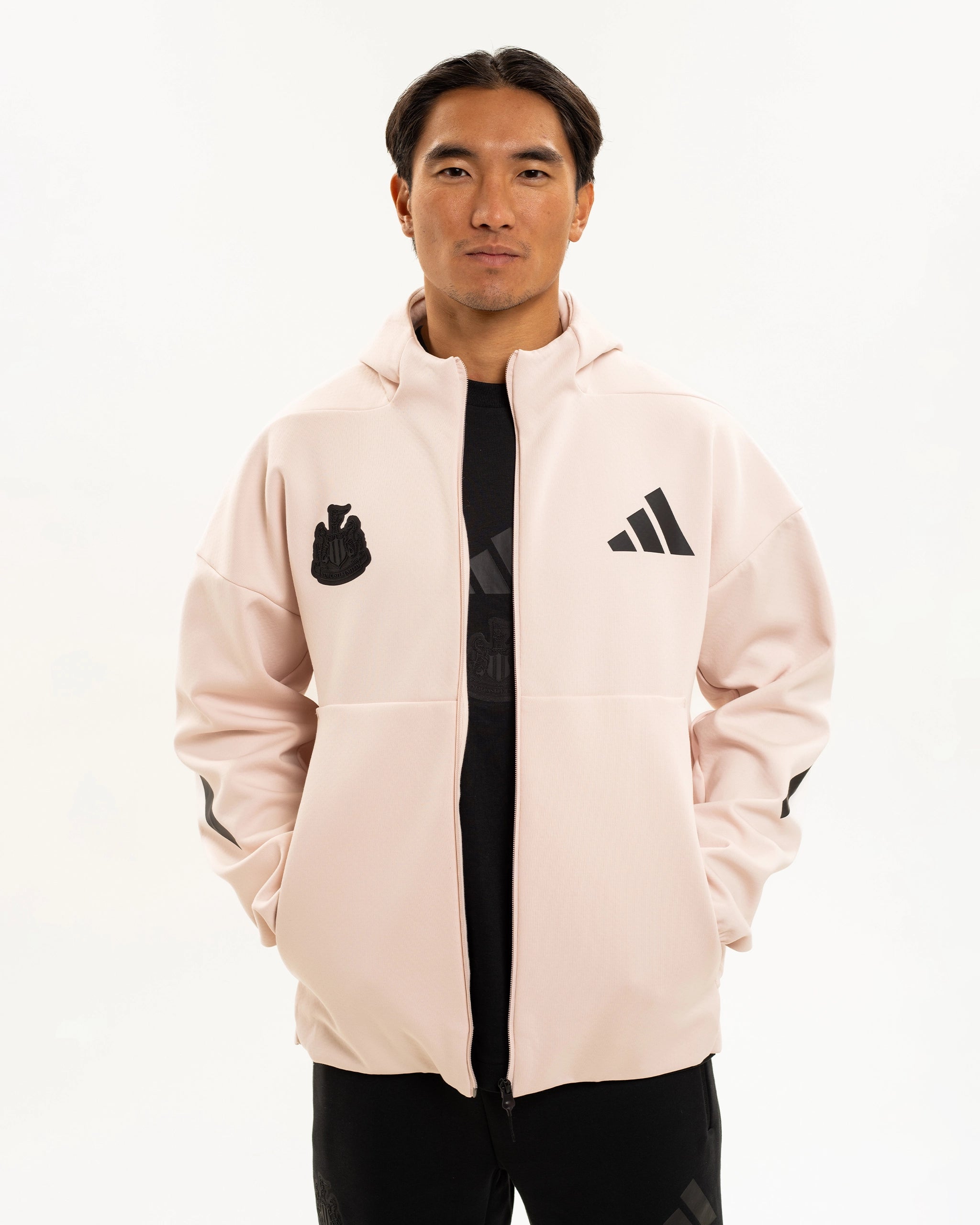 Newcastle United adidas Men's Z.N.E. Pink Full Zip Hoodie