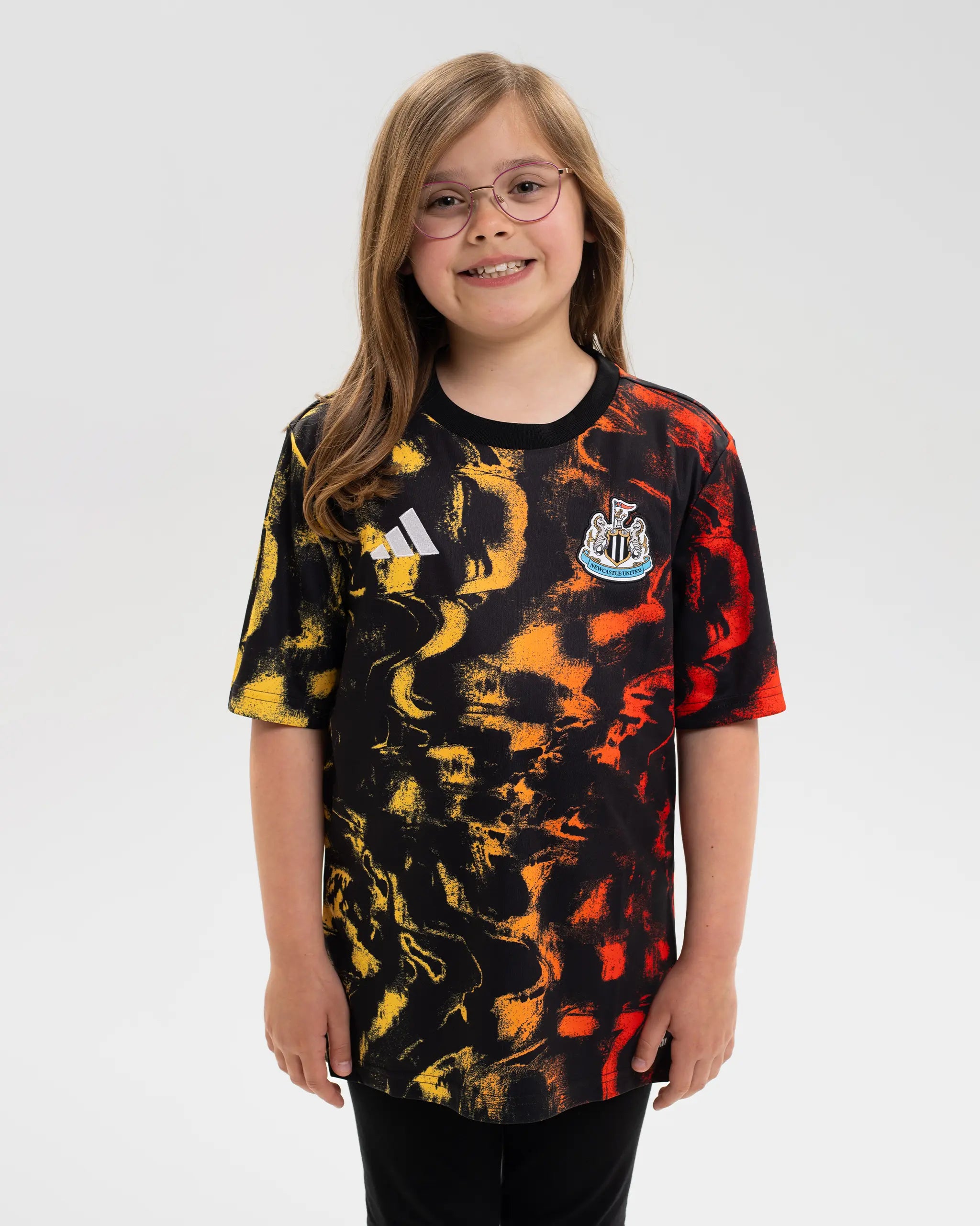 Newcastle United adidas Kids' 25/26 Pre-Match Shirt