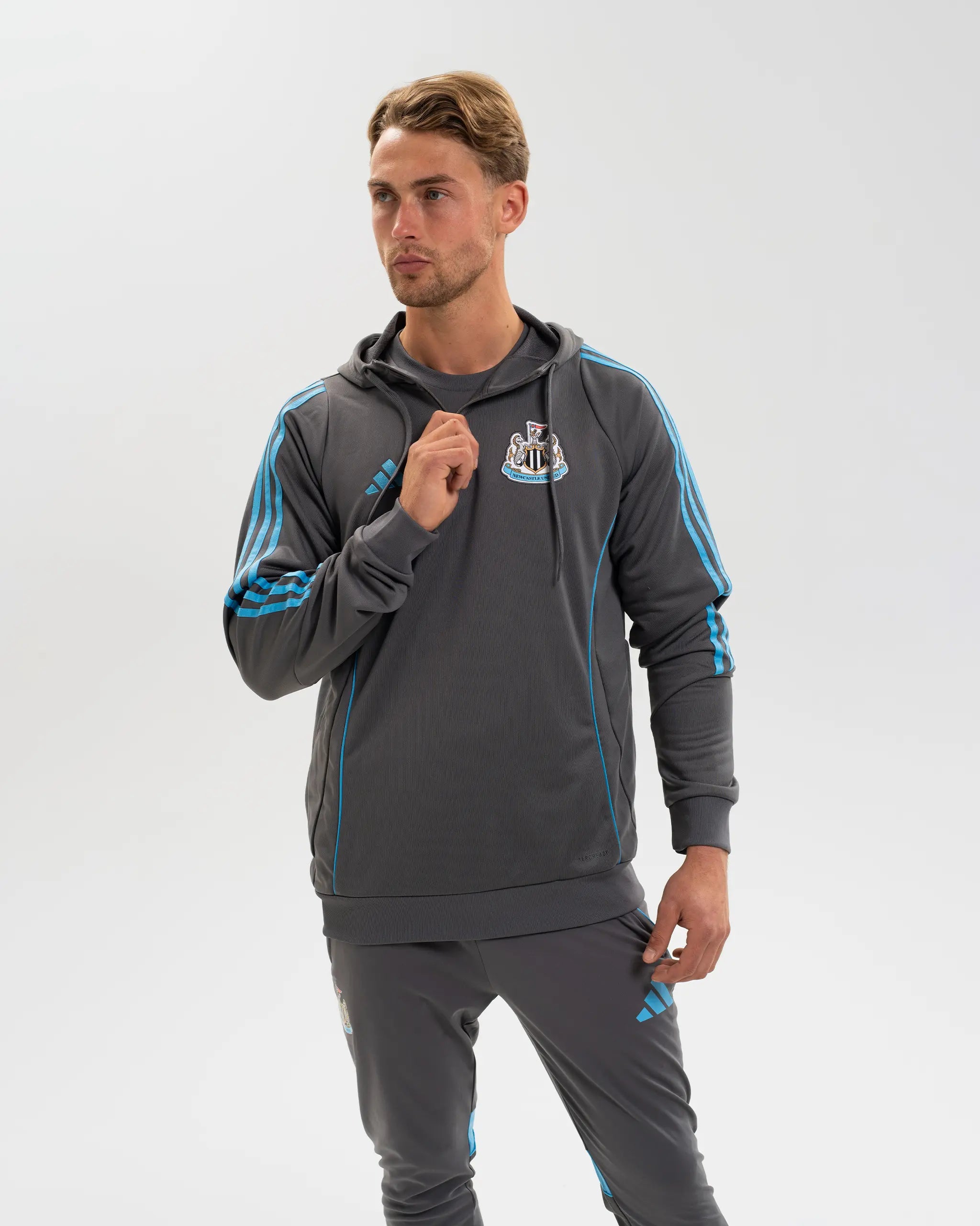 Newcastle United adidas 25/26 Players Range Grey Training Hoodie