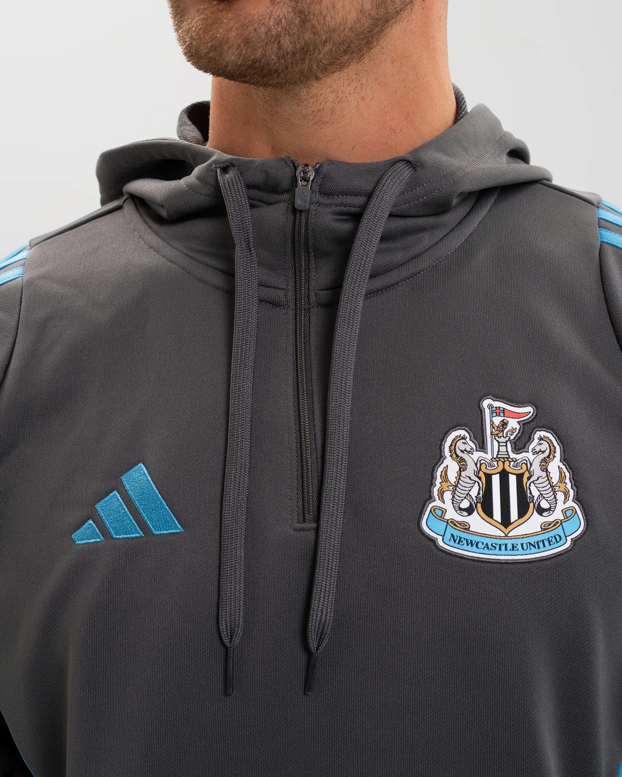 Newcastle United adidas 25/26 Players Range Grey Training Hoodie
