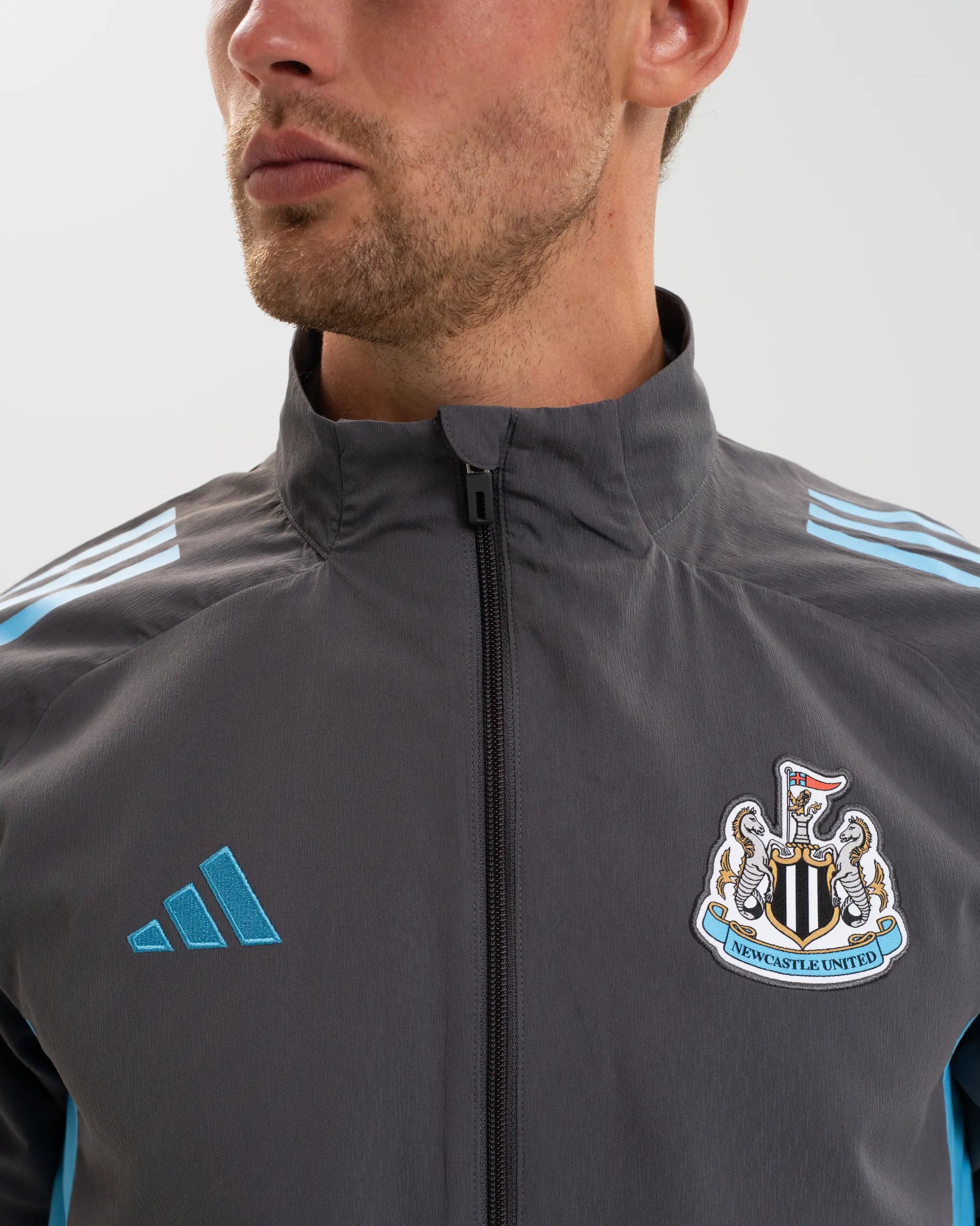 Newcastle United adidas 25/26 Players Range Grey Presentation Jacket