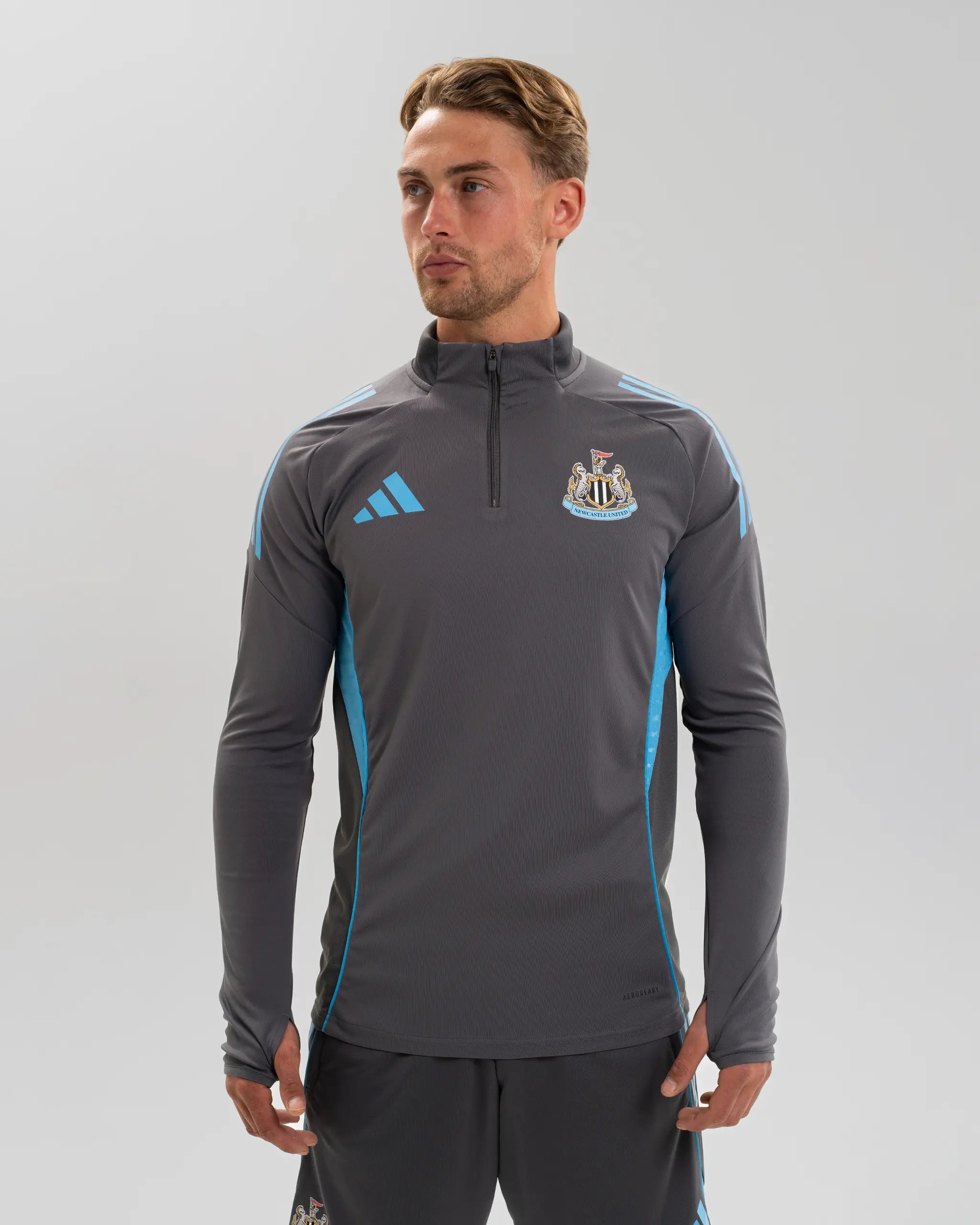 Newcastle United adidas 25/26 Players Range Grey 1/4 Zip Training Top