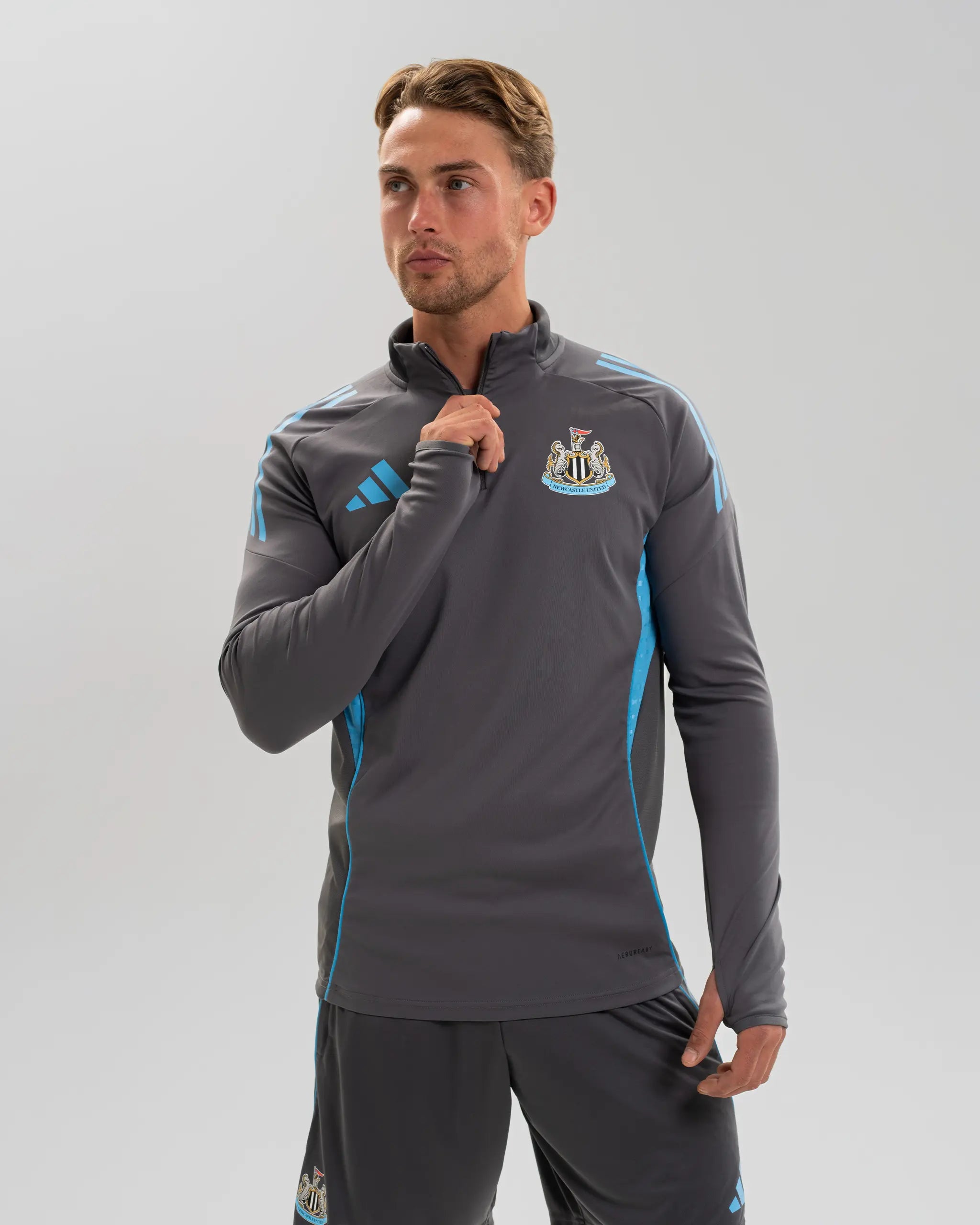 Newcastle United adidas 25/26 Players Range Grey 1/4 Zip Training Top