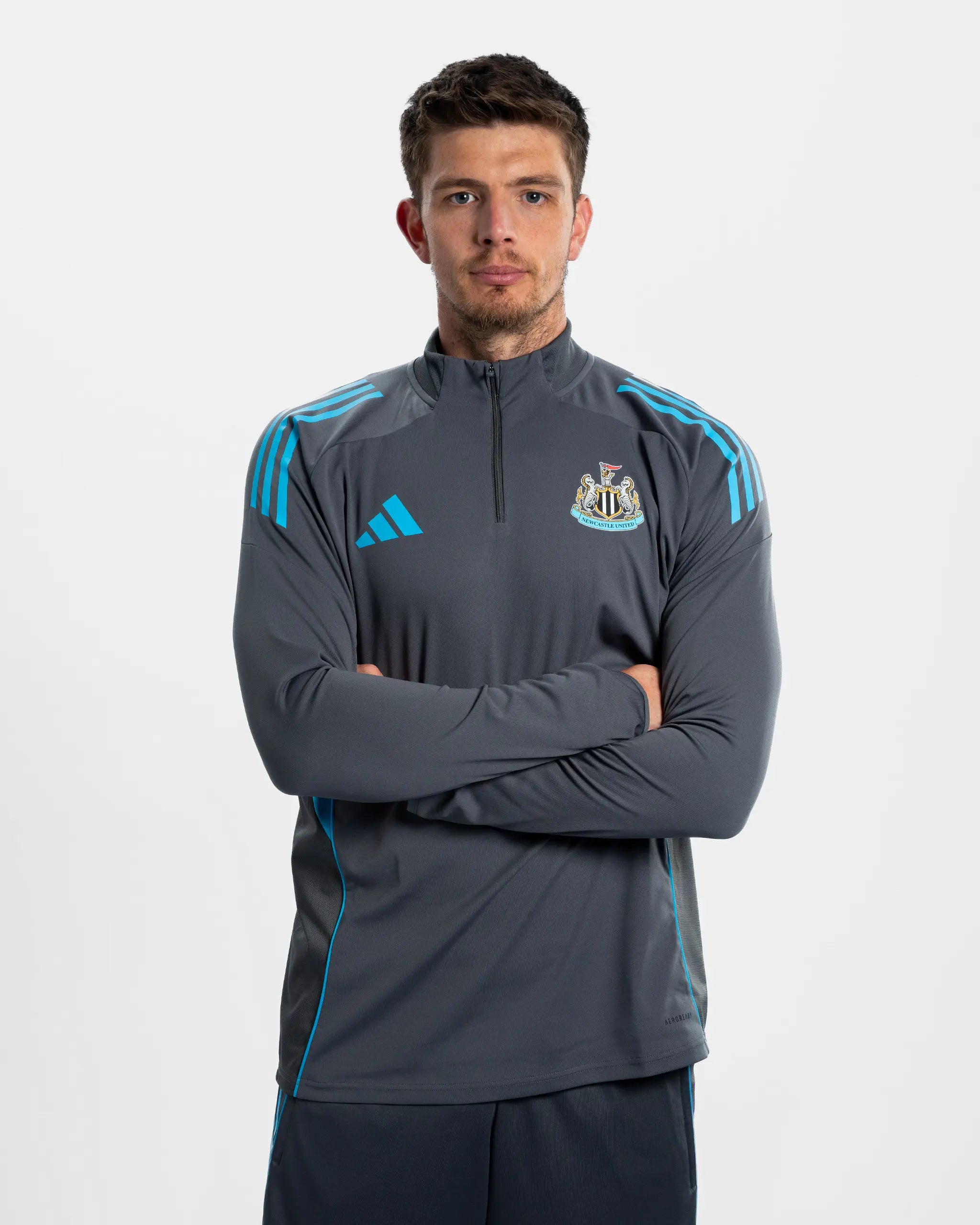 Newcastle United adidas 25/26 Players Range Grey 1/4 Zip Training Top