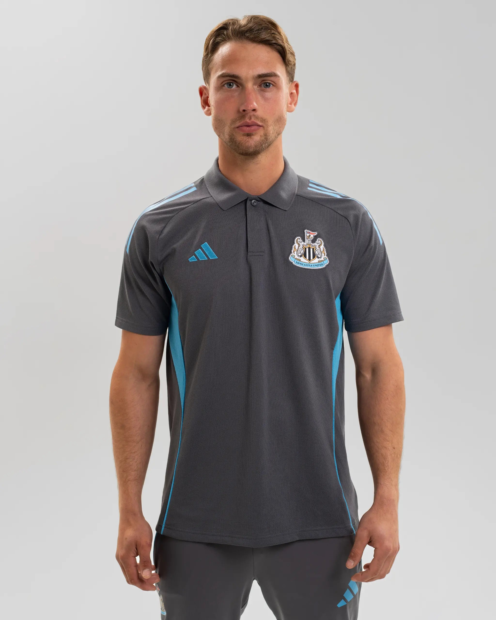 Newcastle United adidas 25/26 Players Range Grey Polo Shirt