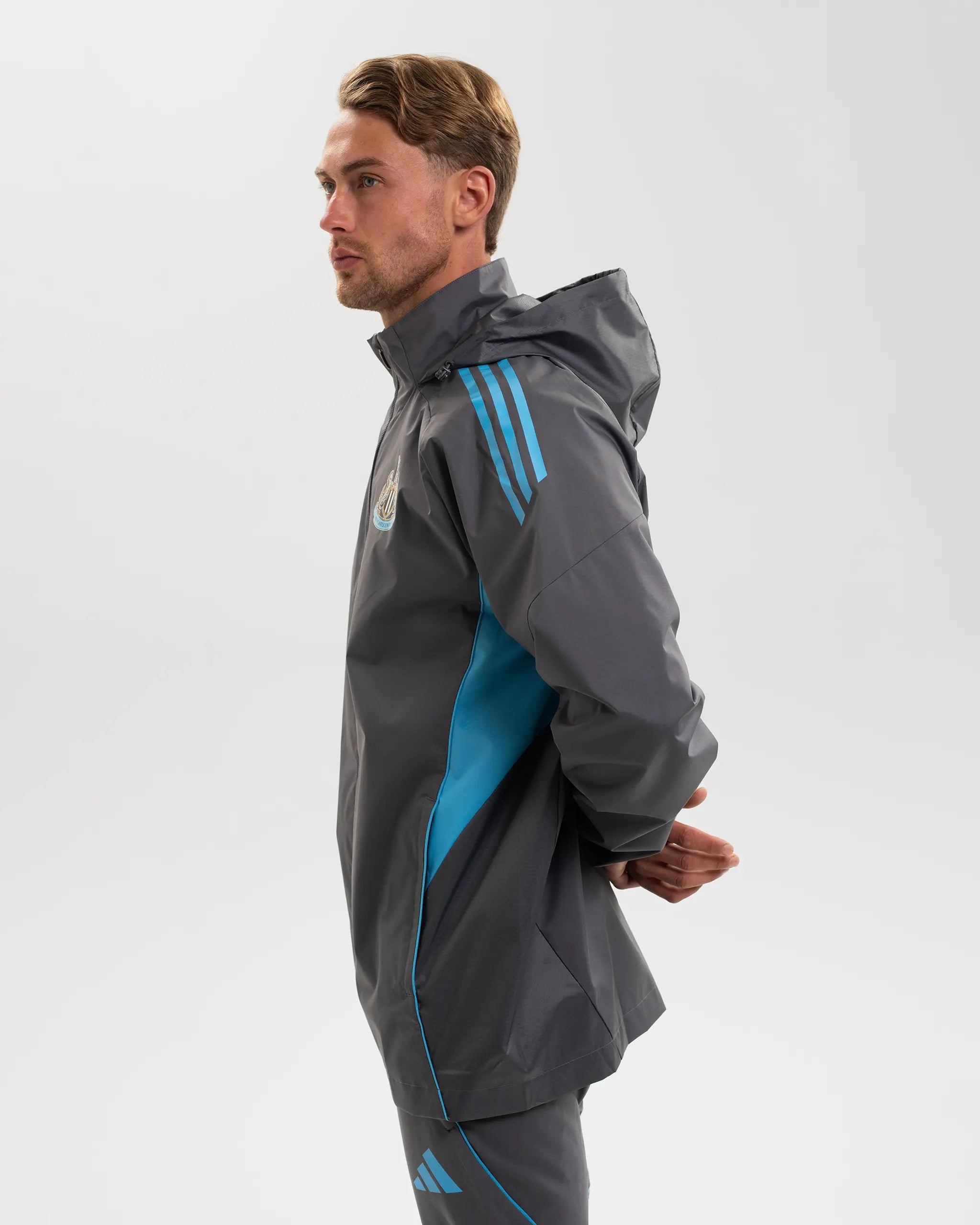 Newcastle United adidas 25/26 Players Range Grey All Weather Jacket