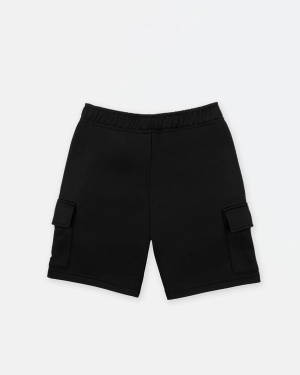Newcastle United Boy's Black Cargo Shorts with Blue Ombre Crest