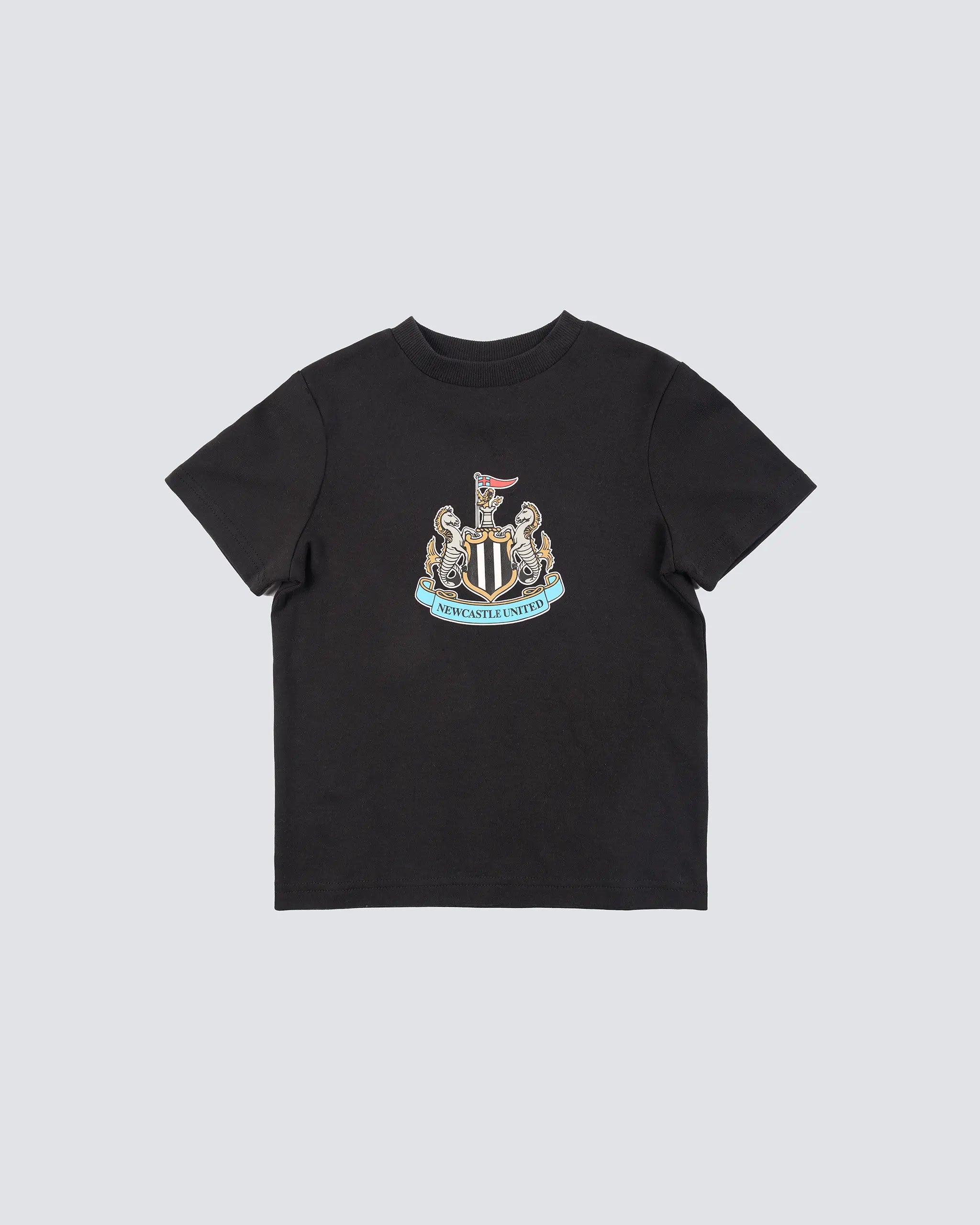 Newcastle United Kids' Black Crest Cuffed Pyjama Set