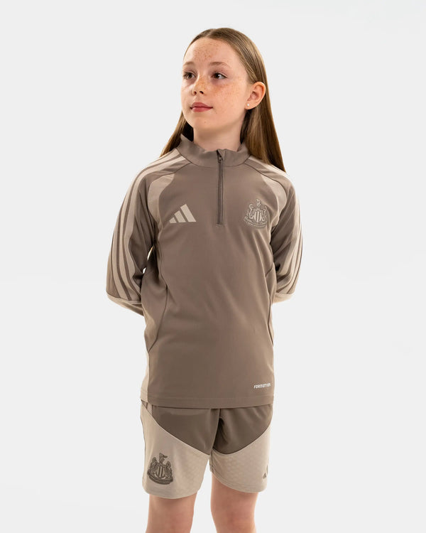 Newcastle United adidas Kids' 26/27 Coach's Range Beige 1/4 Zip Top