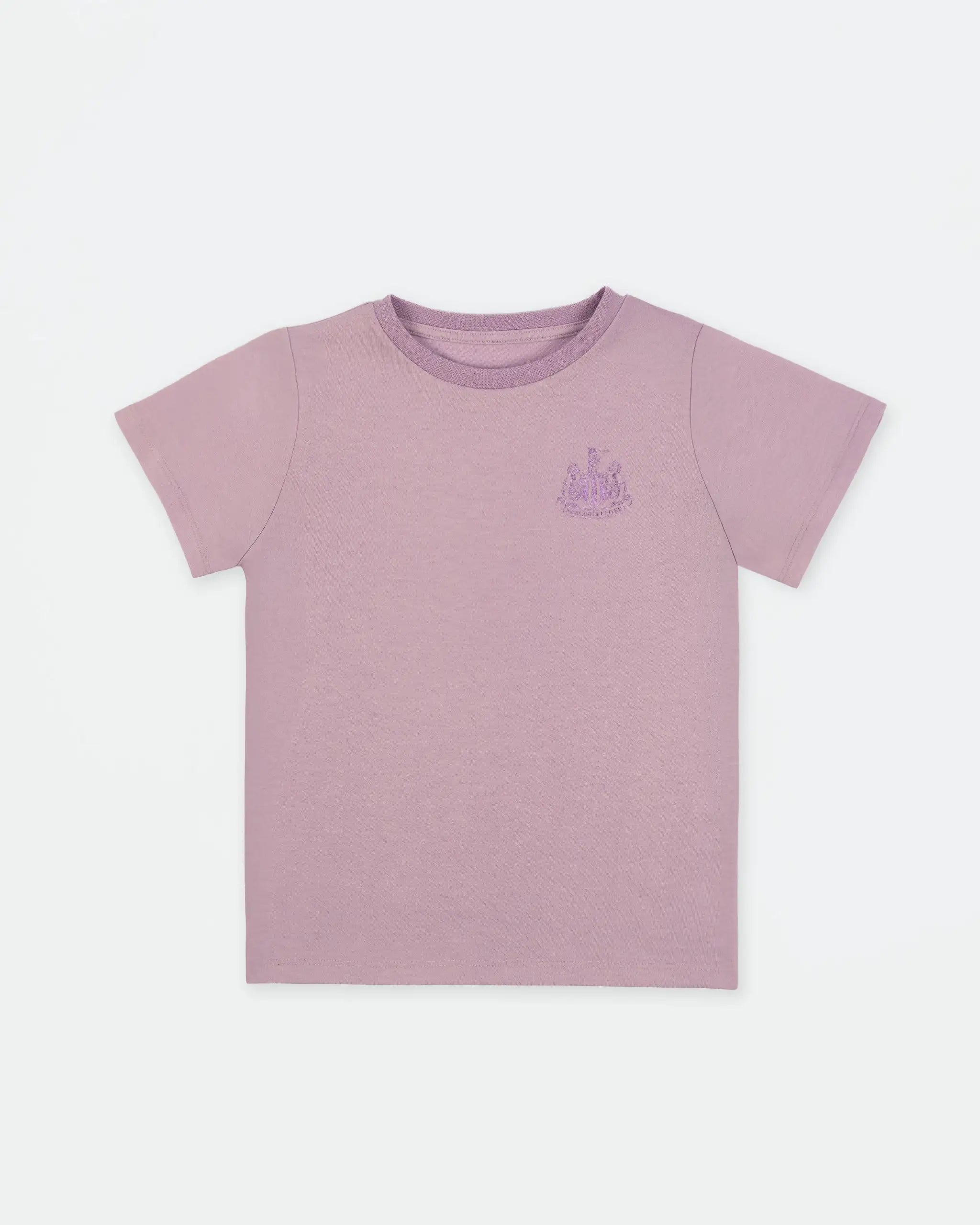 Newcastle United Girl's Lilac T-Shirt With Shimmer Crest