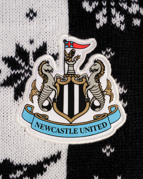 Newcastle United Kids' Black & White Christmas Jumper