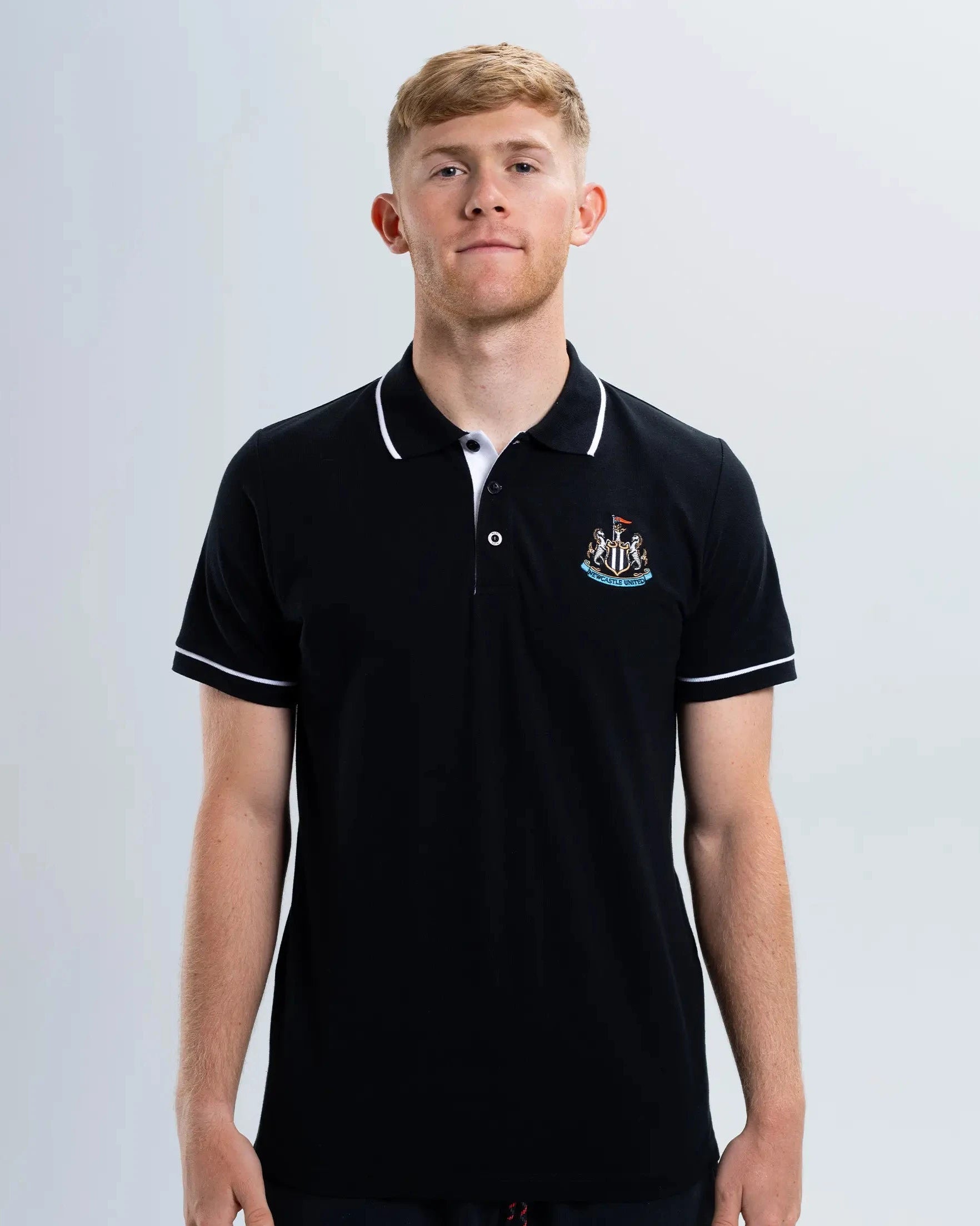 Newcastle United Men's Essentials Range Black Polo Shirt