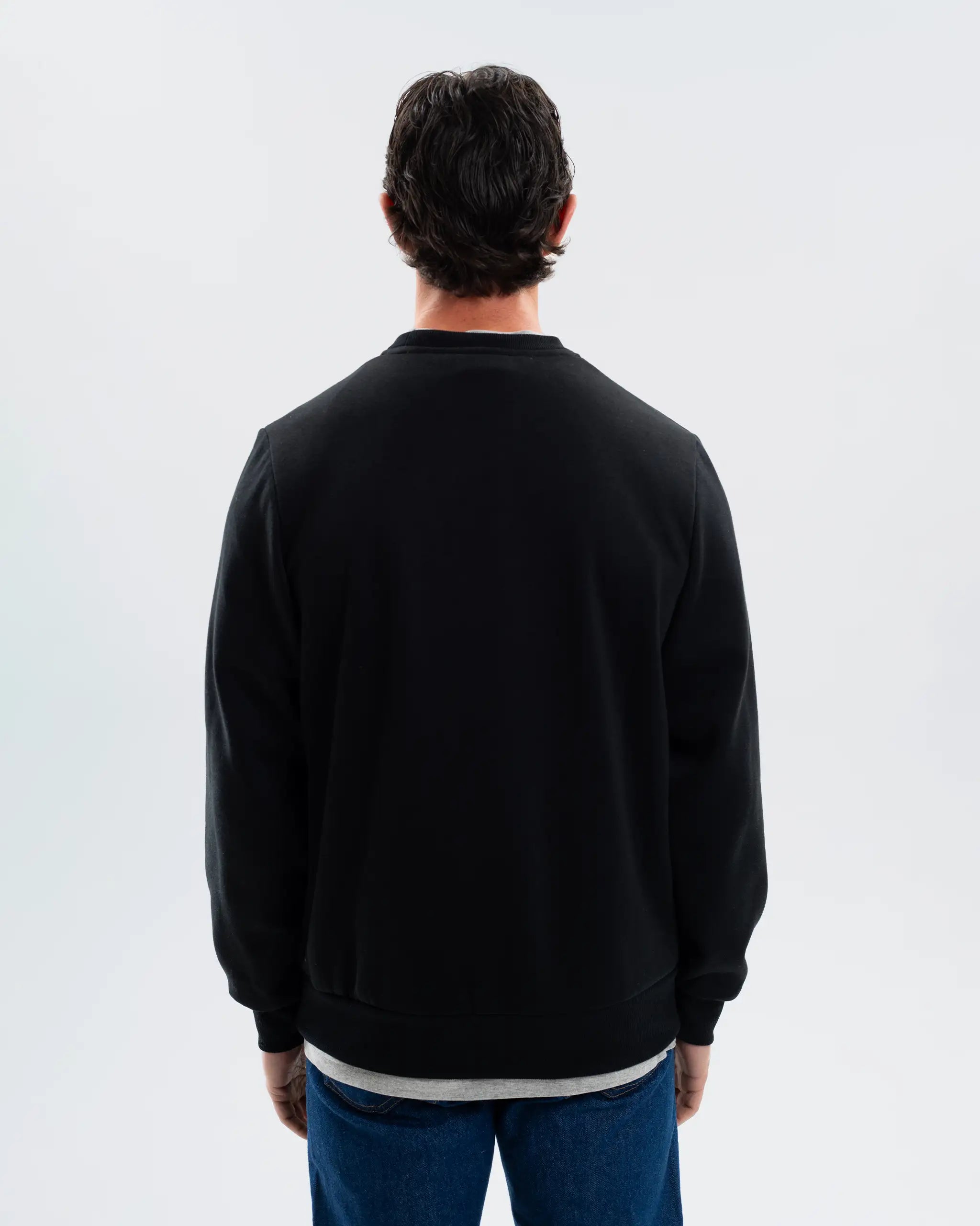Newcastle United Men's Essentials Range Black Crew Neck Sweater