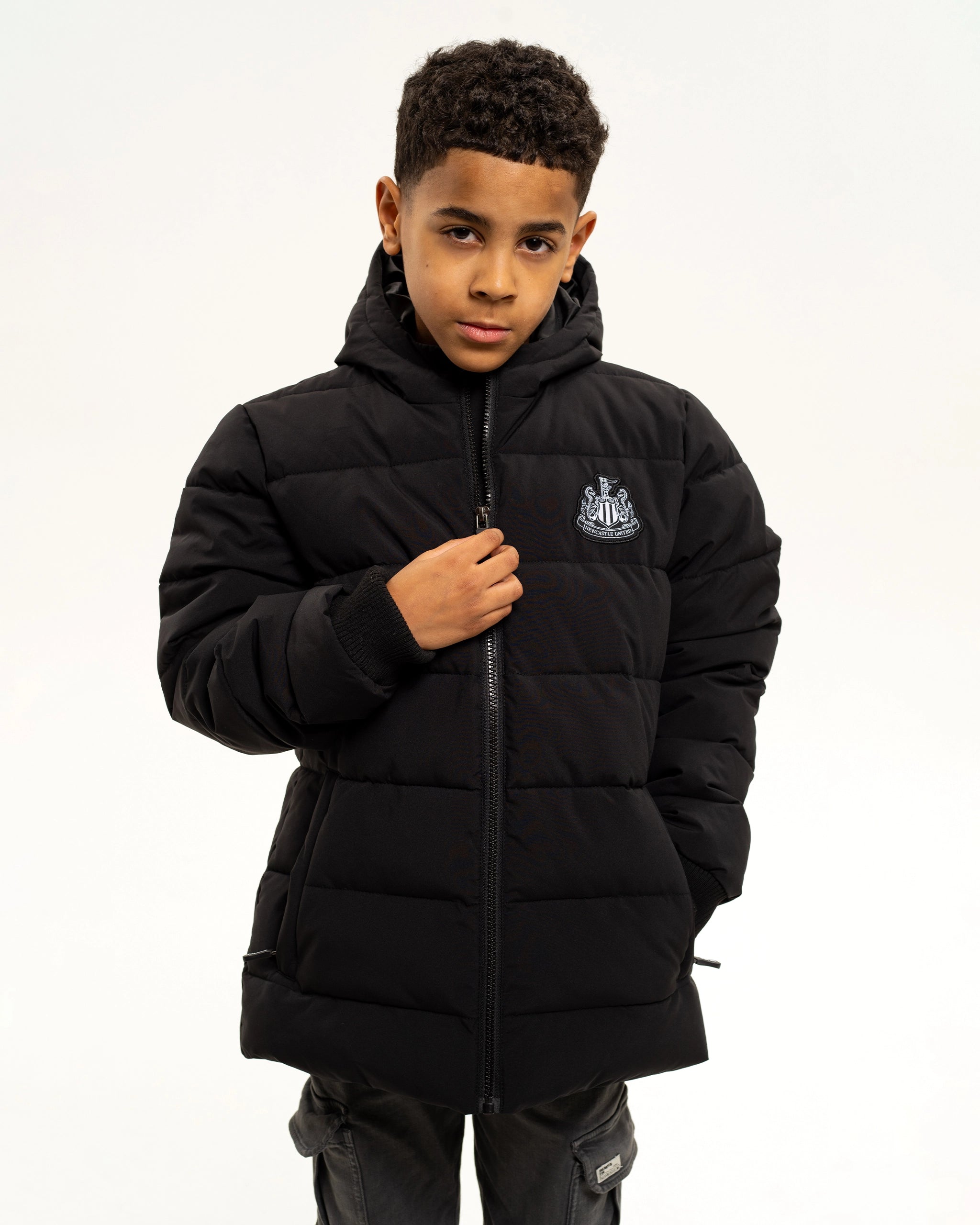Newcastle United Kids' Black Puffer Jacket