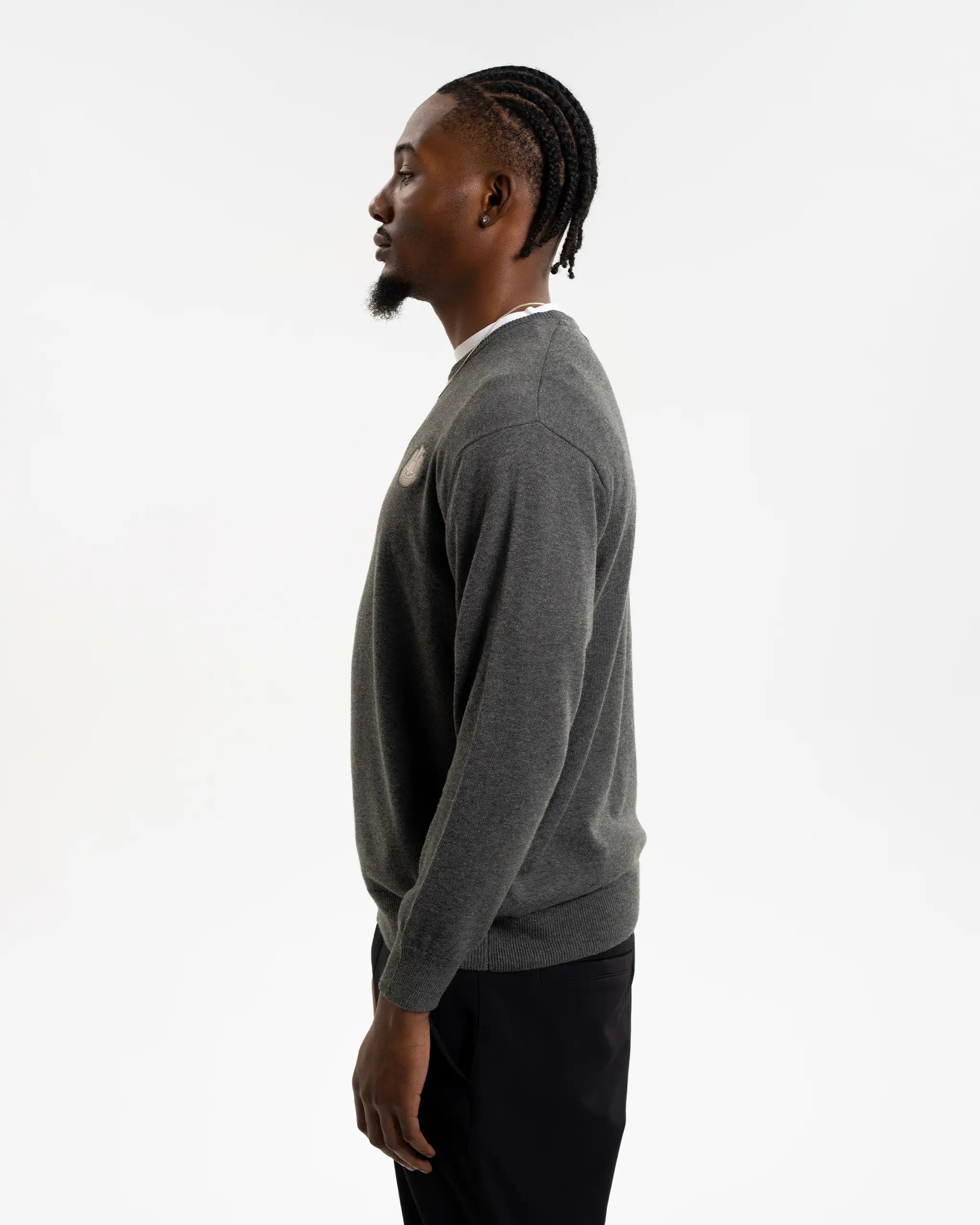 Newcastle United Men's Grey Crew Neck Knit Sweater