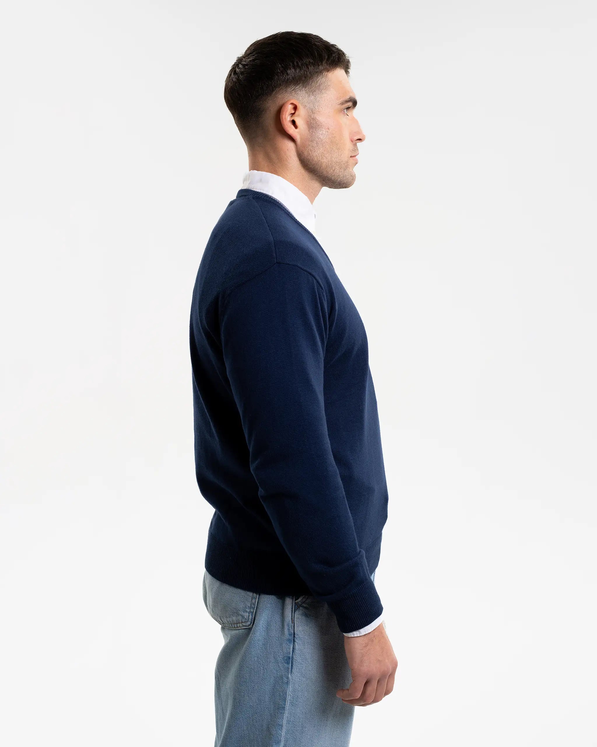 Newcastle United Men's Navy V Neck Knit Sweater
