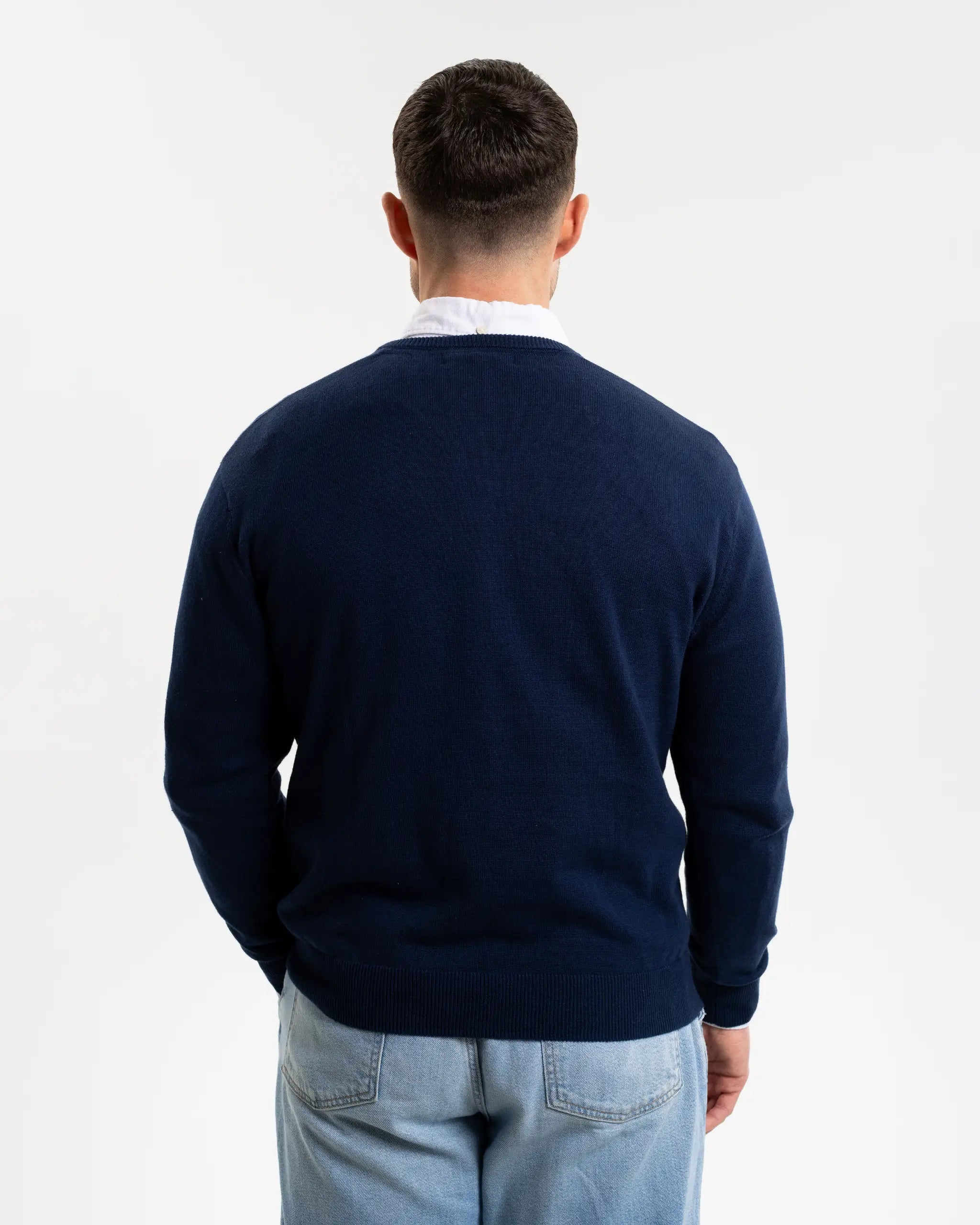 Newcastle United Men's Navy V Neck Knit Sweater