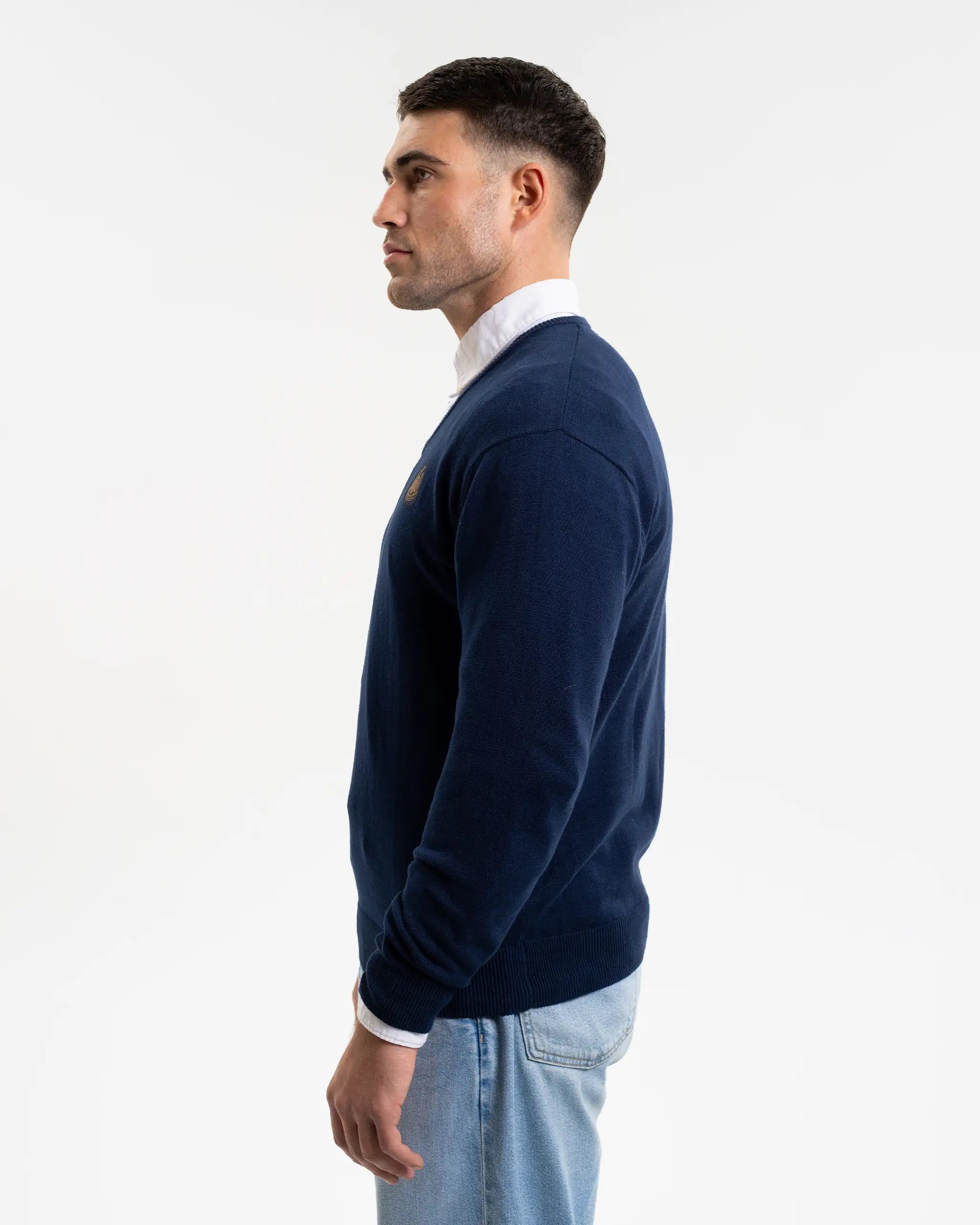 Newcastle United Men's Navy V Neck Knit Sweater