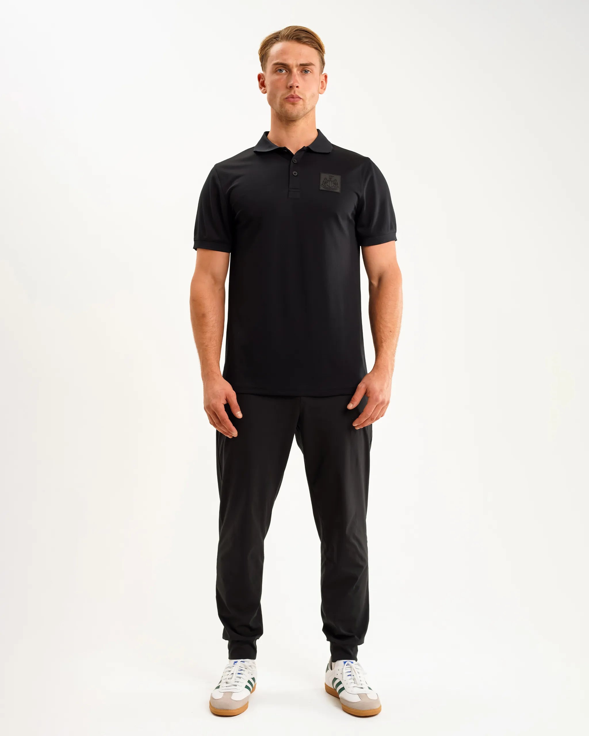 Polo shirt with sweatpants sales