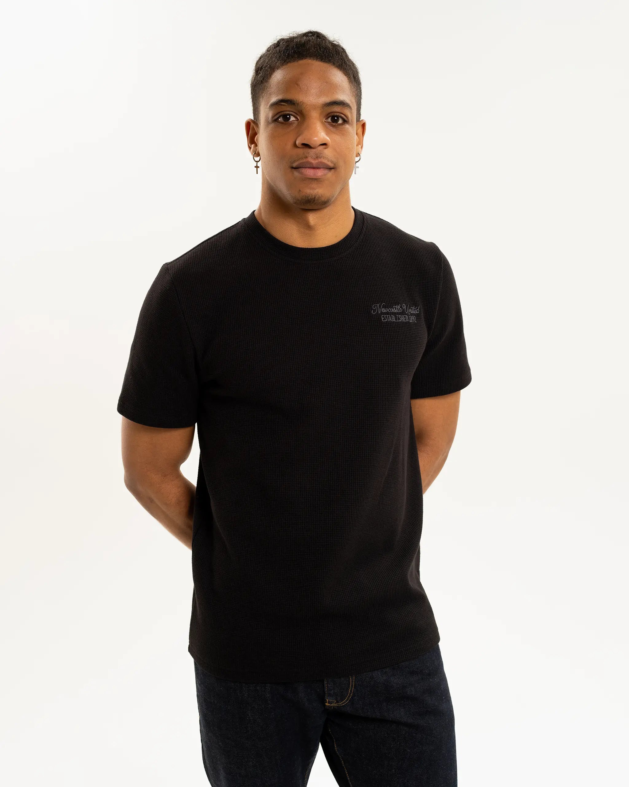 Newcastle United Men's Black Waffle T-Shirt