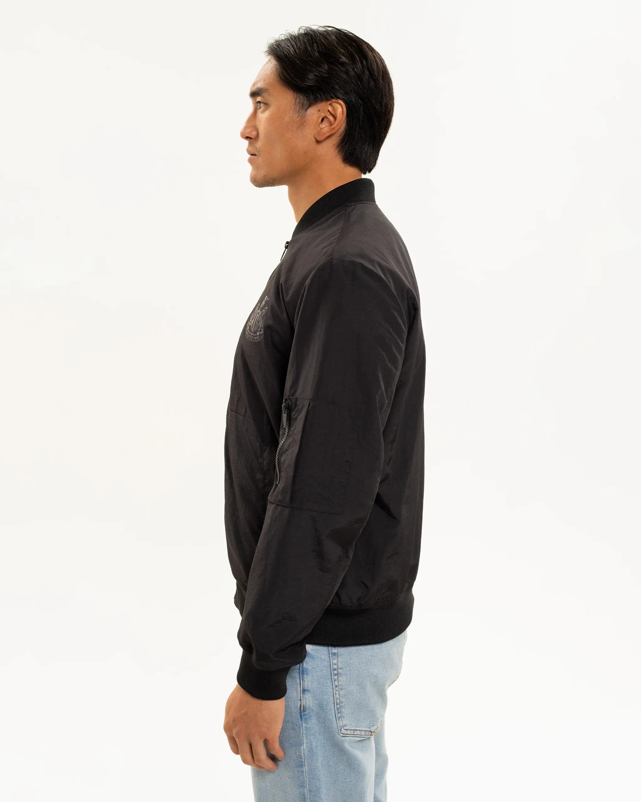Newcastle United Men's Black Nylon Bomber Jacket