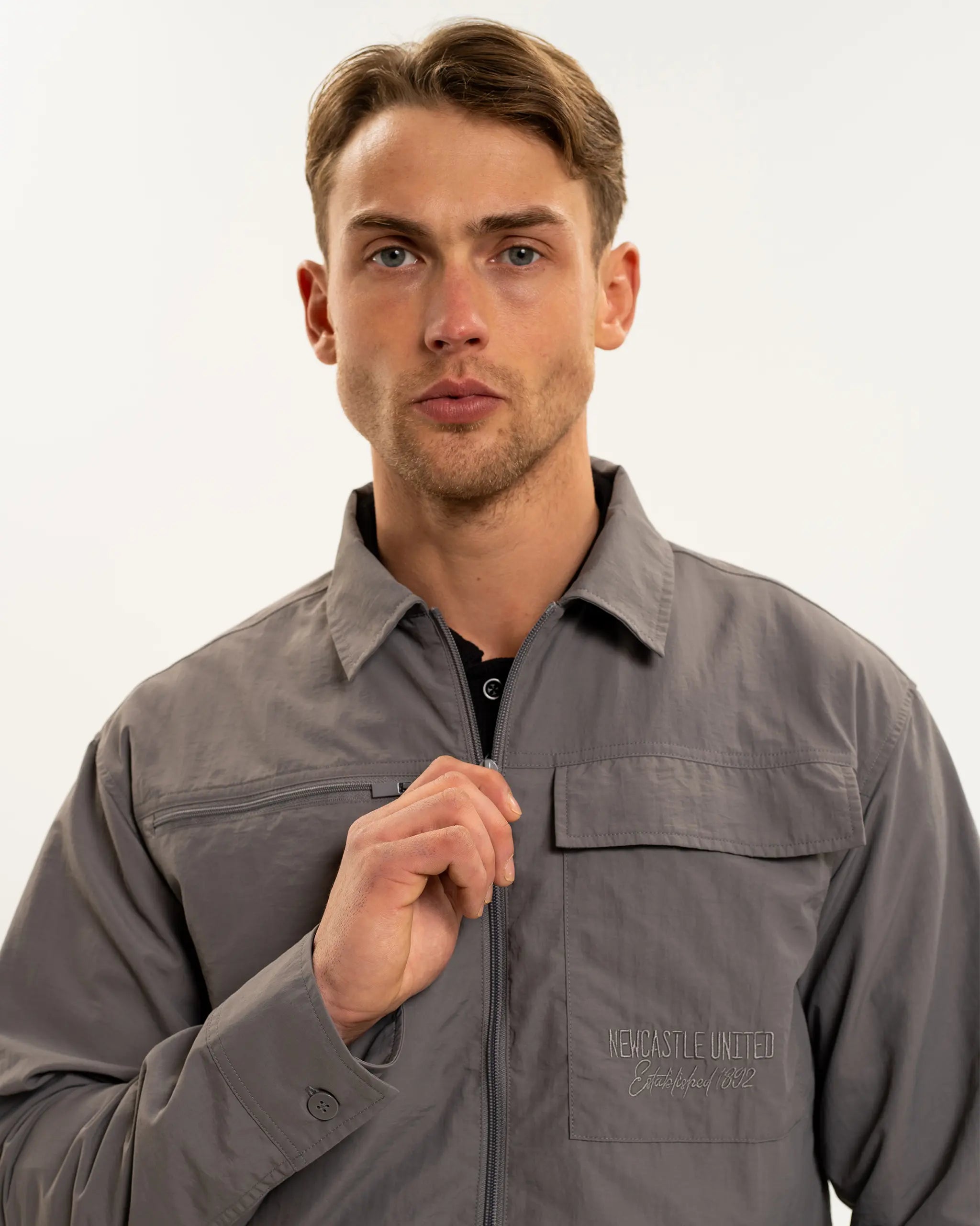 Newcastle United Men's Slate Nylon Overshirt