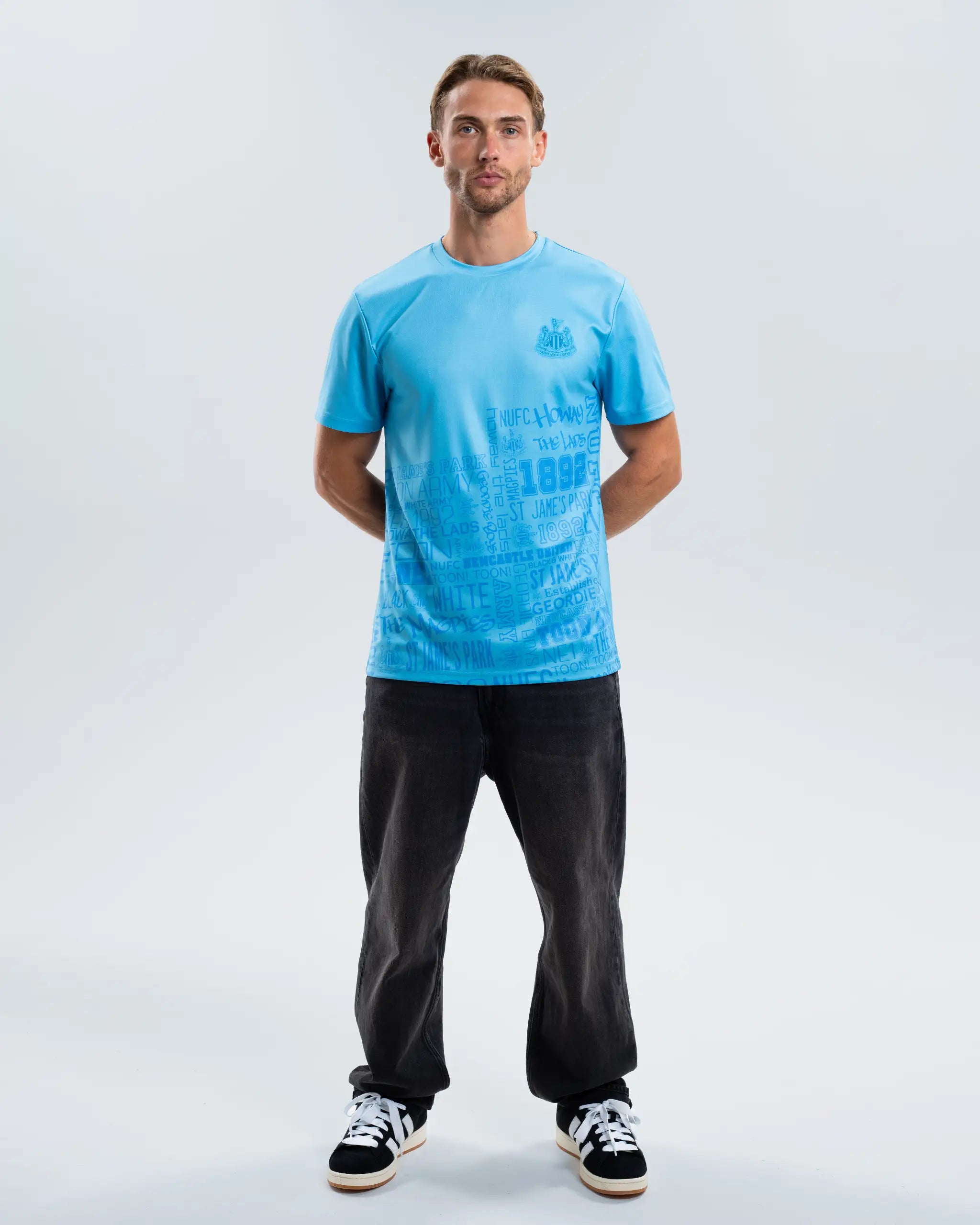 Newcastle United Blue Graphic Slogan T-Shirt
