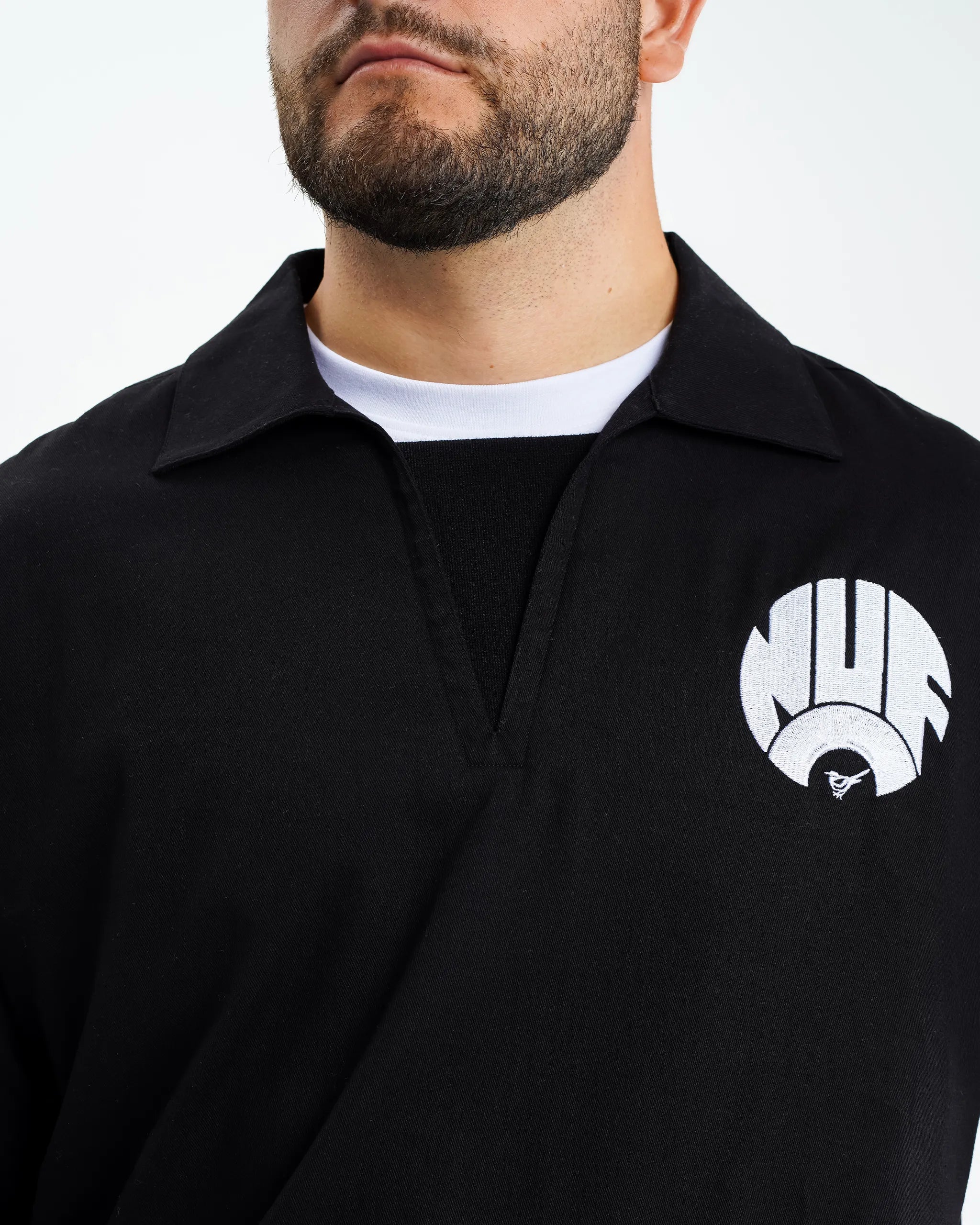 Newcastle United Men's Black Retro Cotton Drill Top