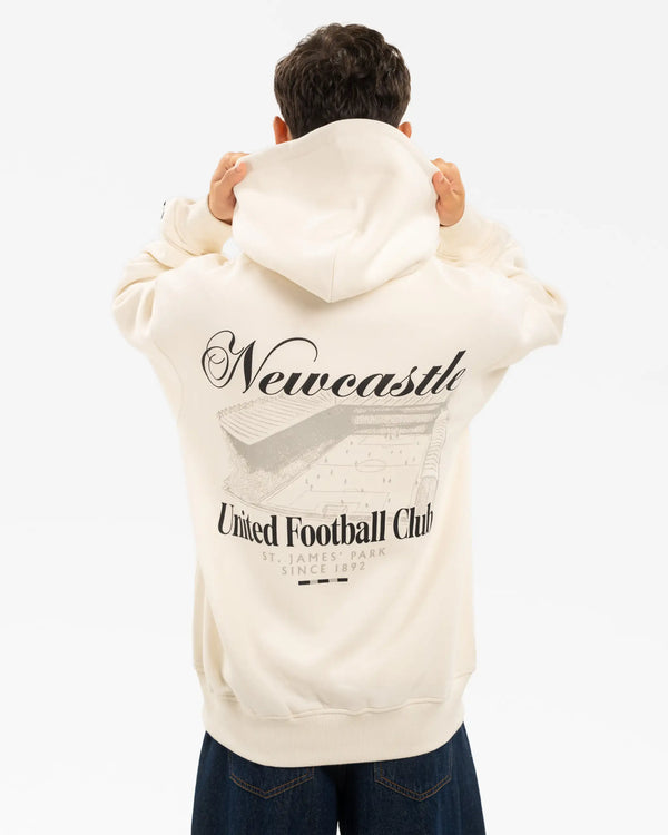 Newcastle United Men's Retro Crest Off-White Full Zip Stadium Hoodie