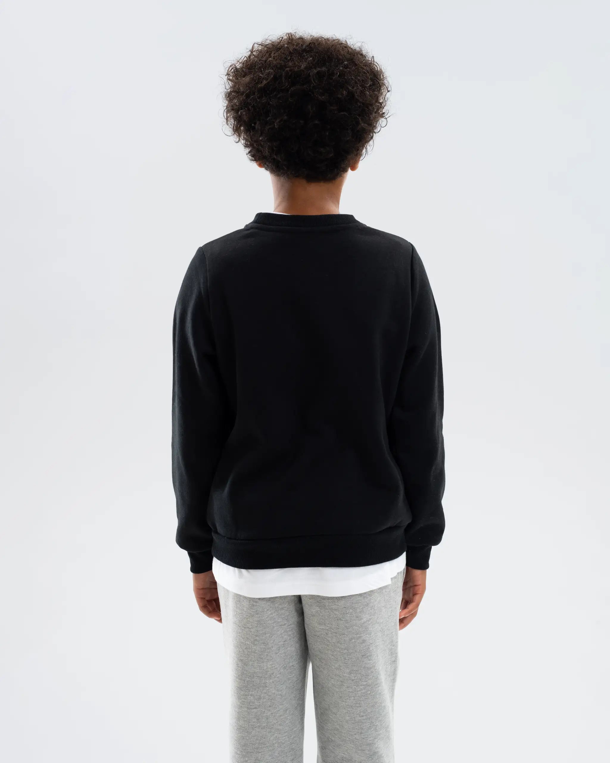 Newcastle United Kids' Essentials Range Black Crew Neck Sweater