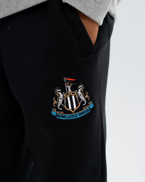 Newcastle United Kids' Essentials Range Black Fleece Jogger Bottoms