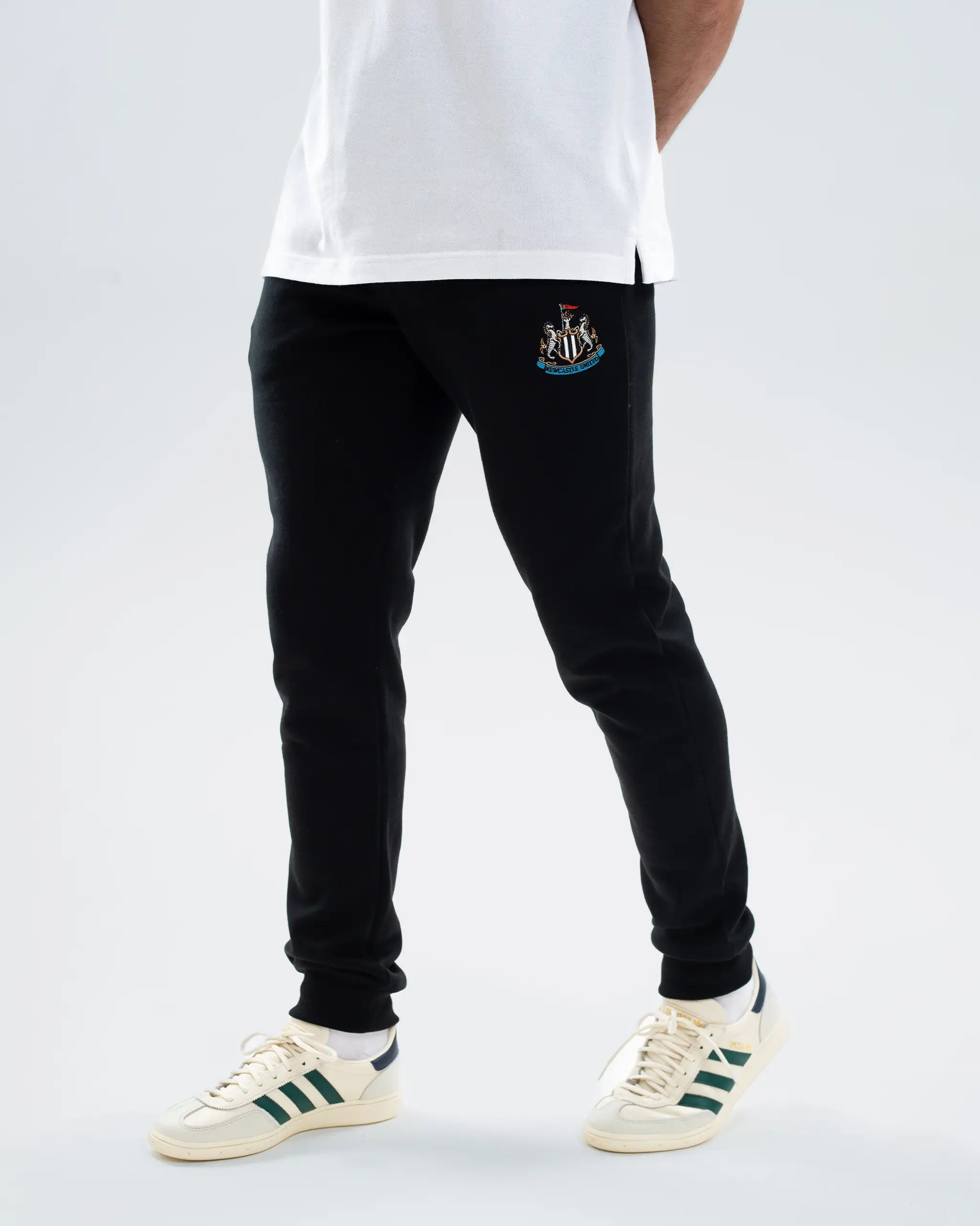 Newcastle United Men's Essentials Range Black Fleece Jogger Bottoms