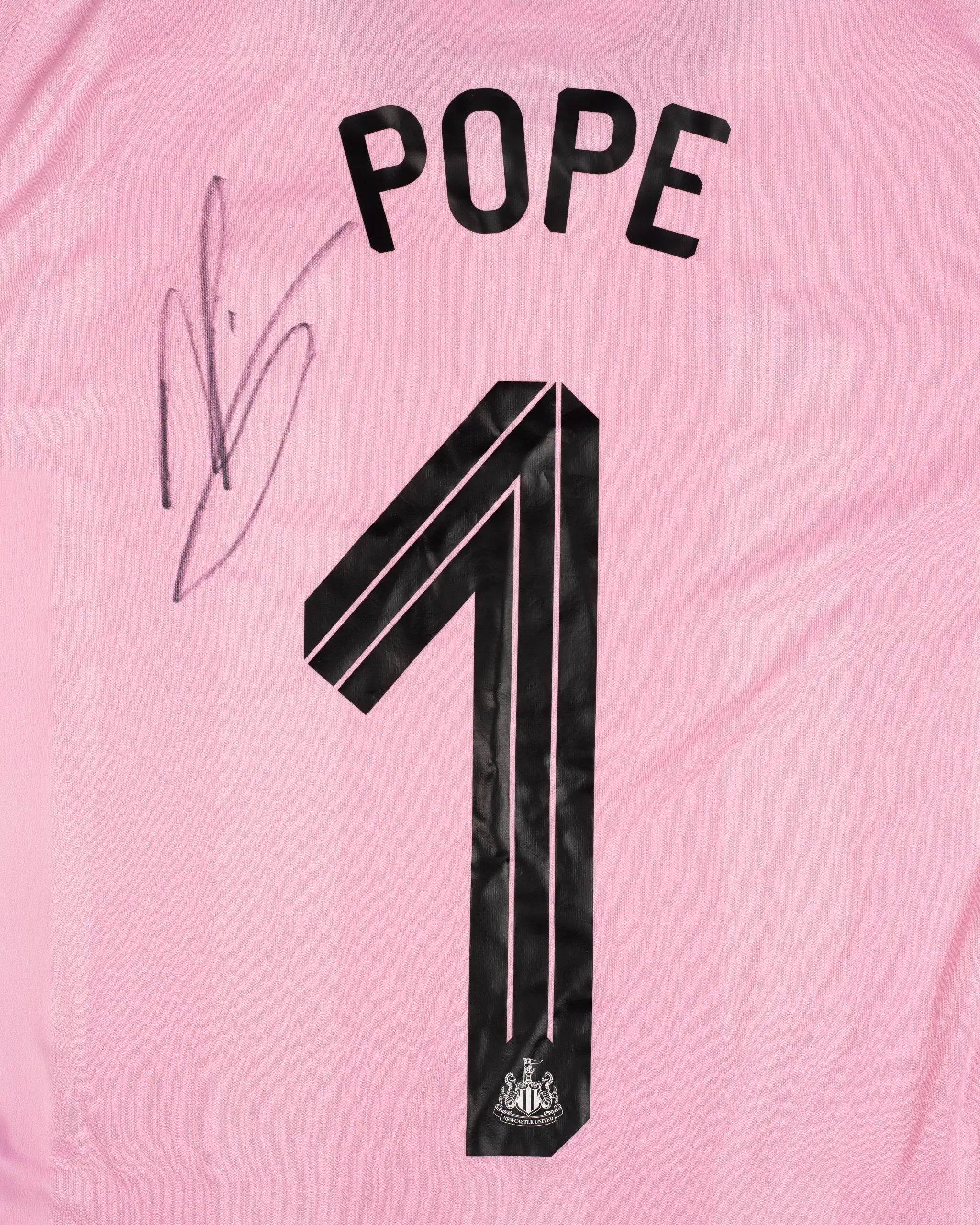 Newcastle United POPE 25/26 Boxed Signed Pink Goalkeeper Shirt